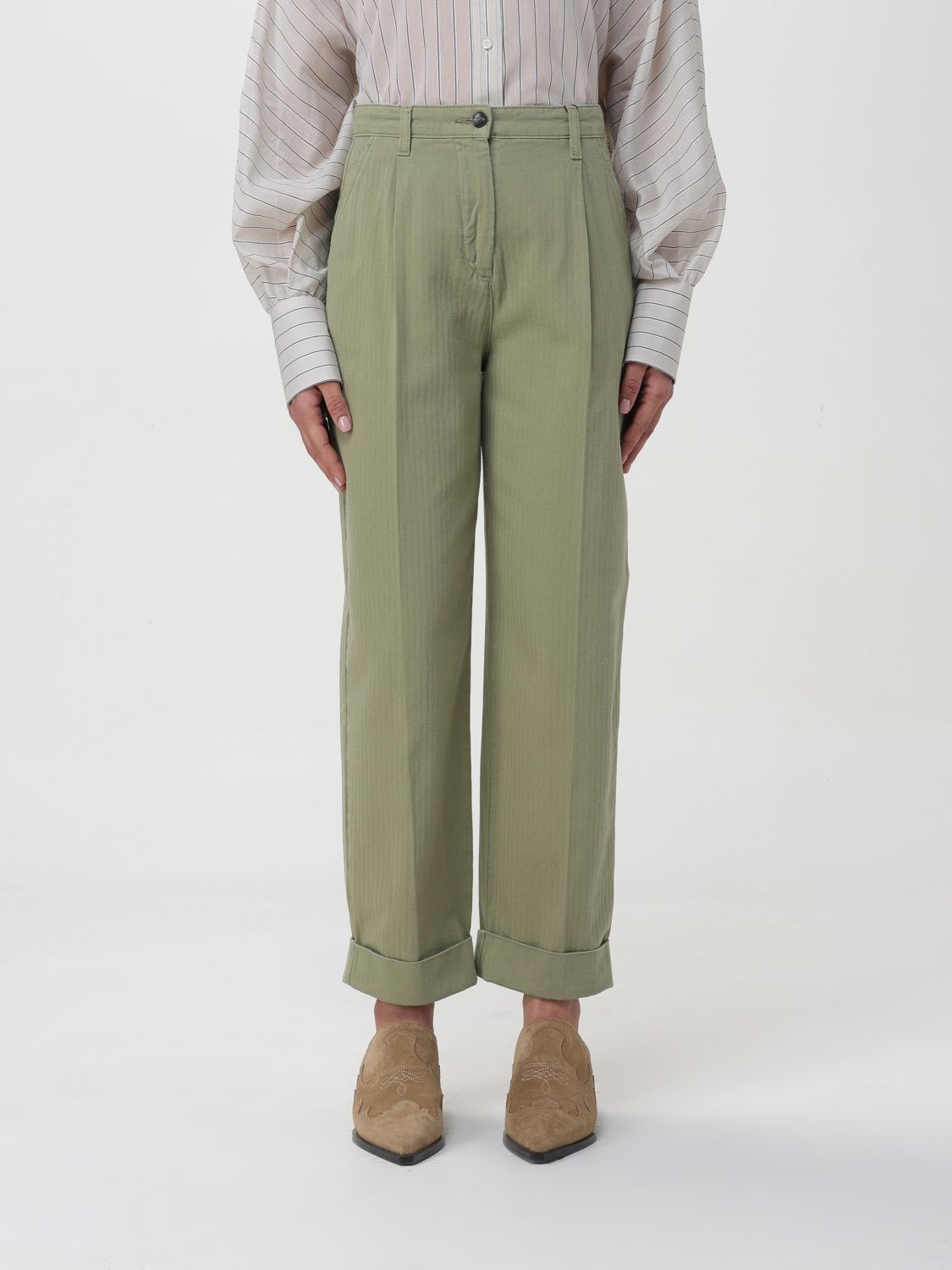 Shop Etro Pants  Woman Color Green