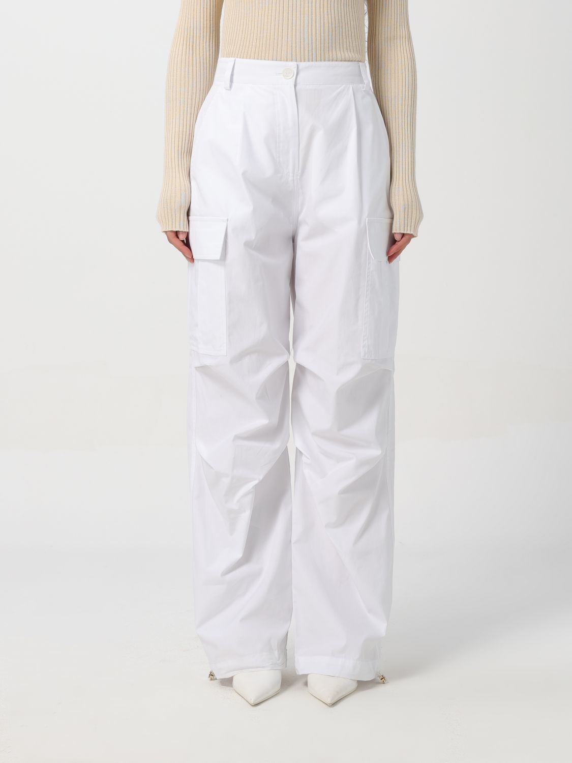 Shop Patrizia Pepe Pants  Woman Color White 1