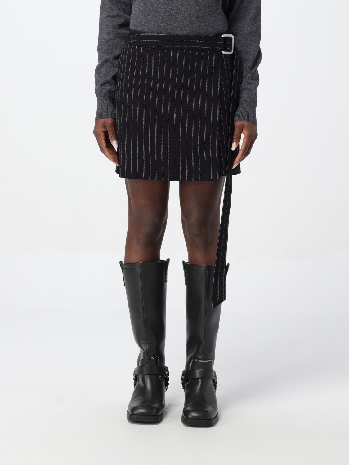 Shop Ami Alexandre Mattiussi Skirt Ami Paris Woman Color Black