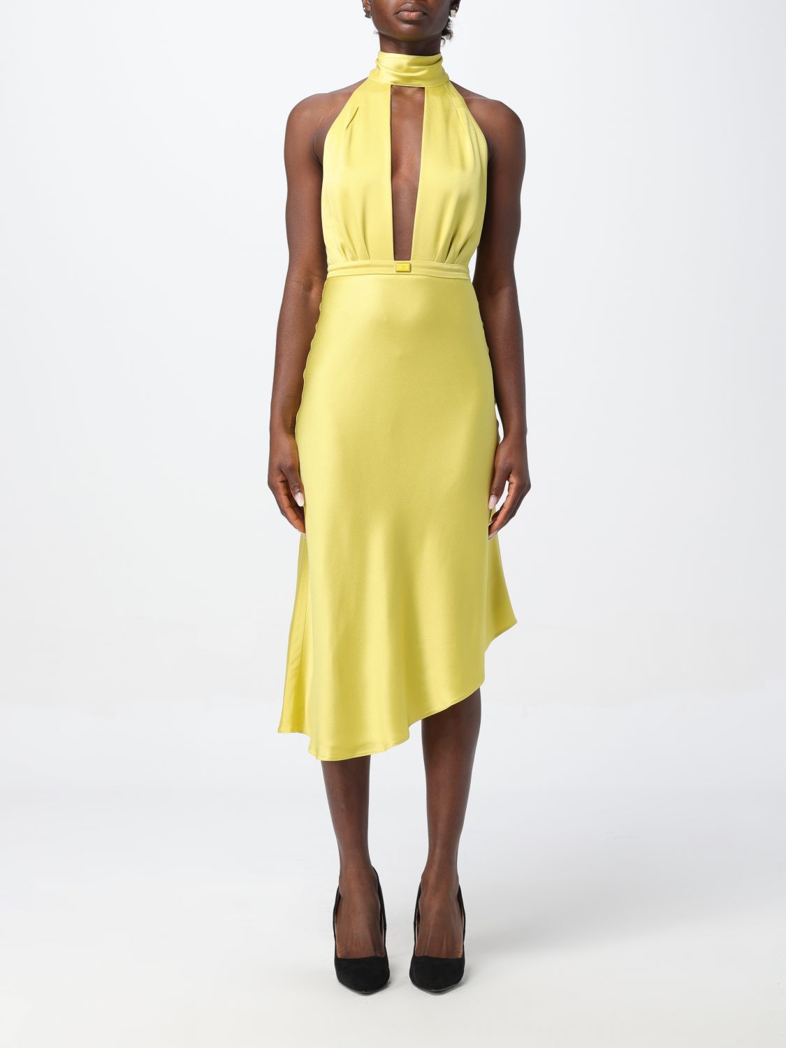 Shop Elisabetta Franchi Dress  Woman Color Yellow