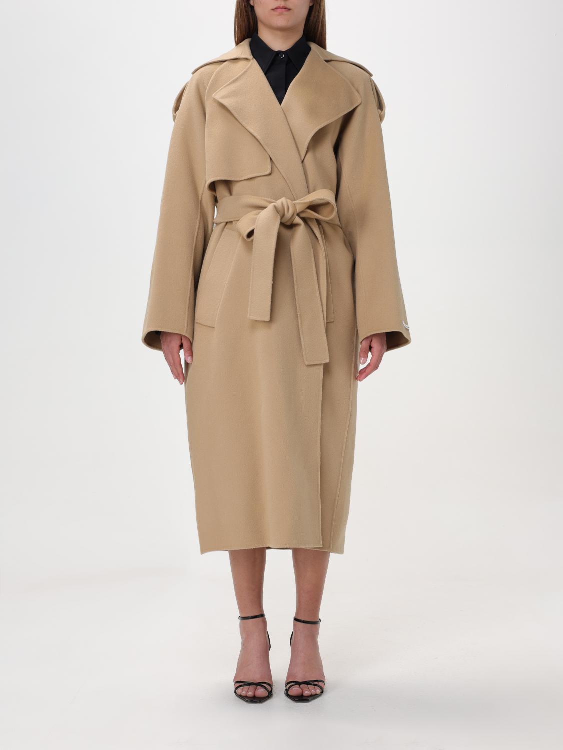 Shop Sportmax Coat  Woman Color Beige