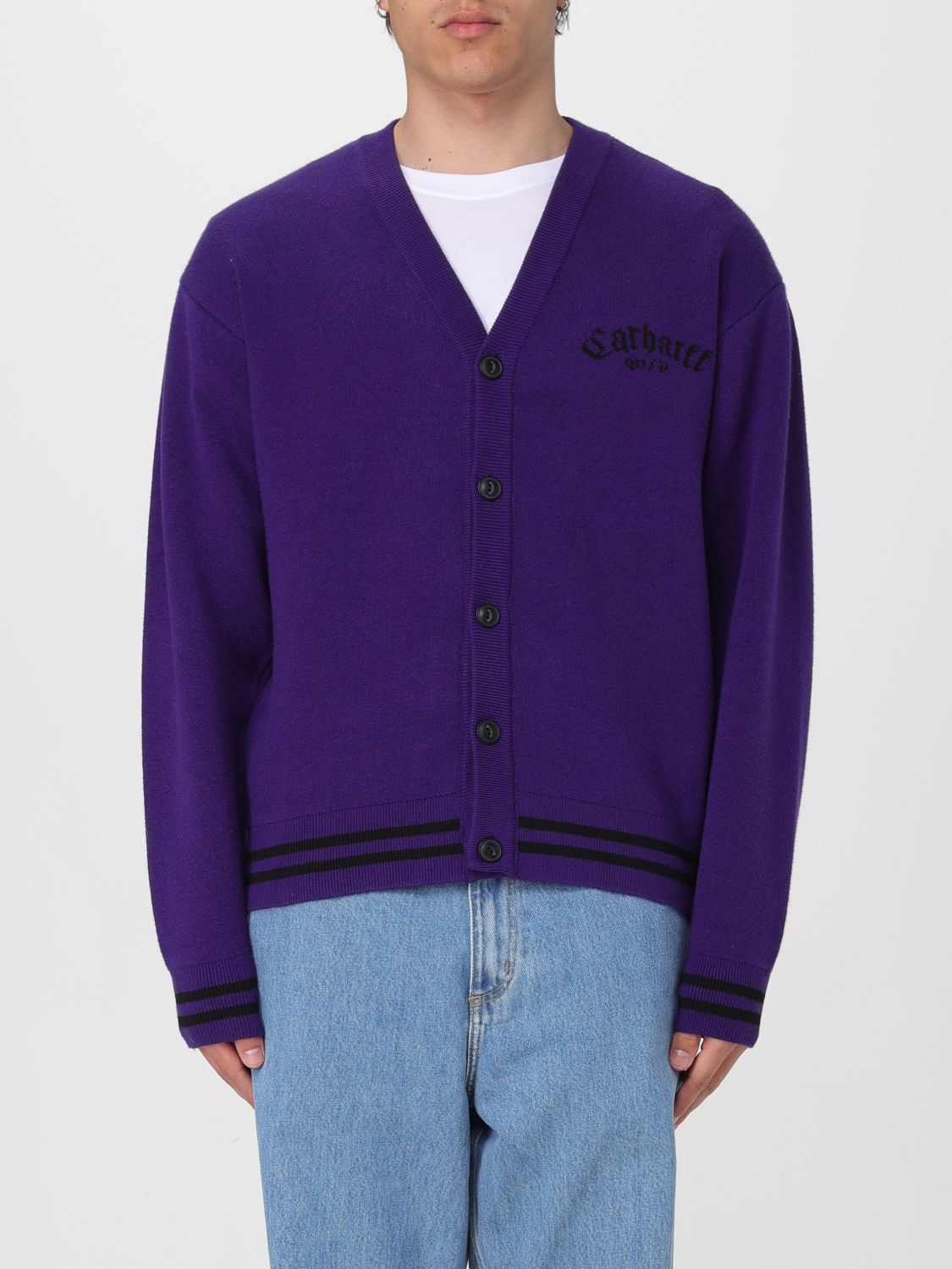 Shop Carhartt Cardigan  Wip Men Color Violet