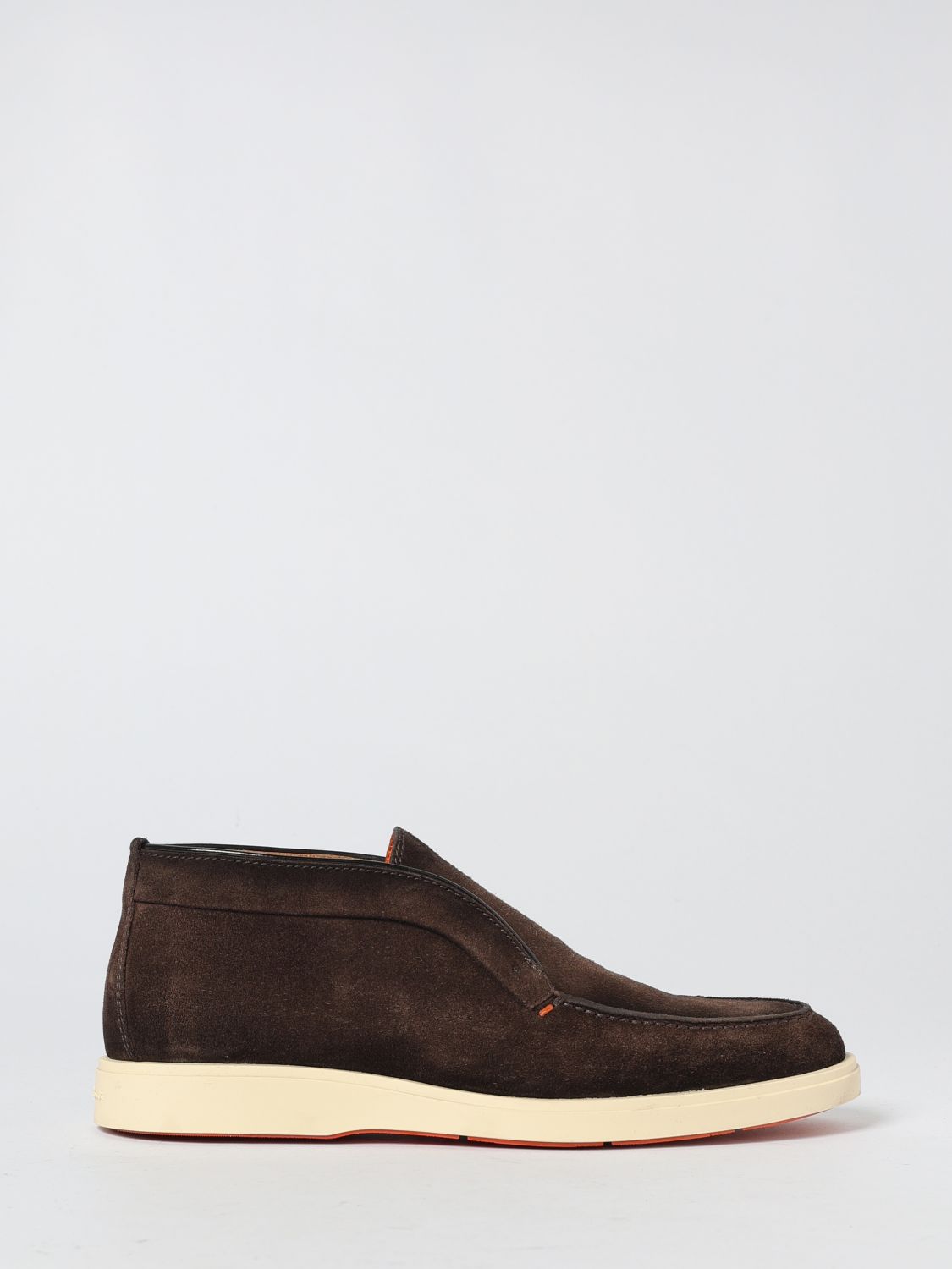 Santoni Suede Detroit High-top Loafers In Brown