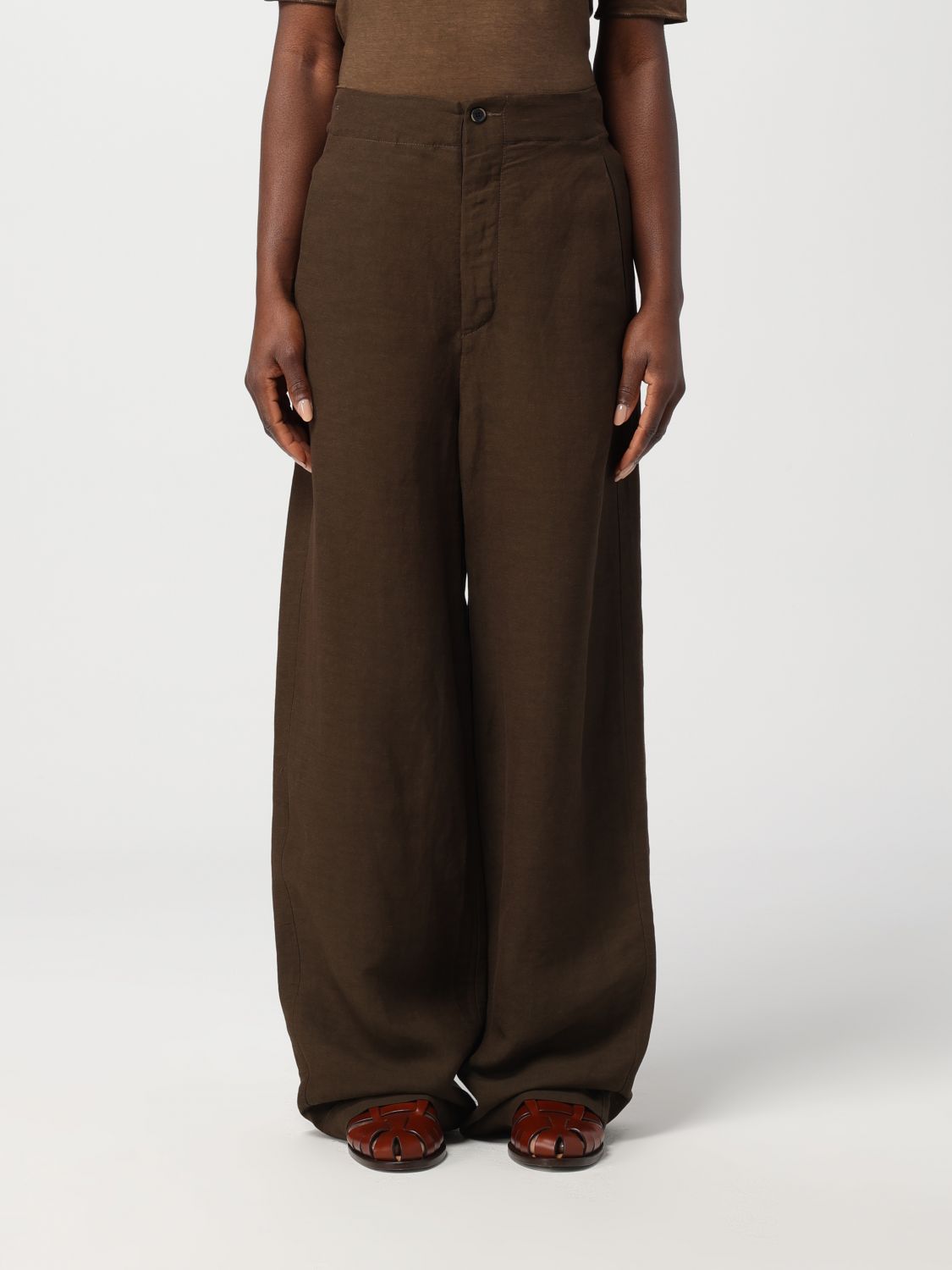 Shop Uma Wang Pants  Woman Color Brown
