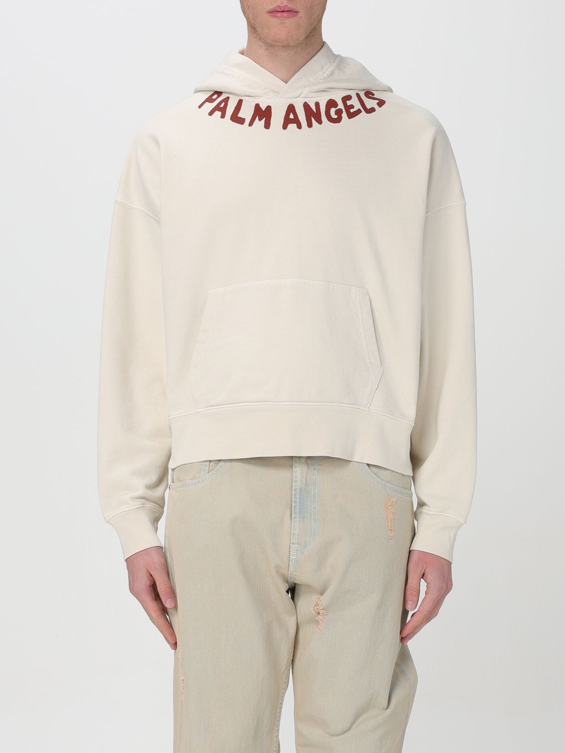 Shop Palm Angels Sweatshirt  Men Color Beige