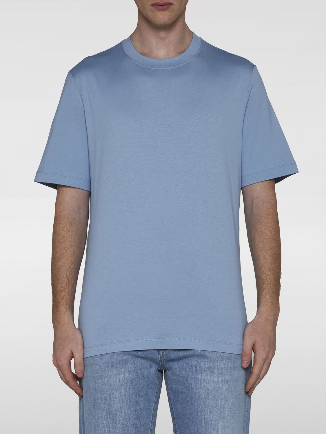Shop Brunello Cucinelli T-shirt  Men Color Turquoise