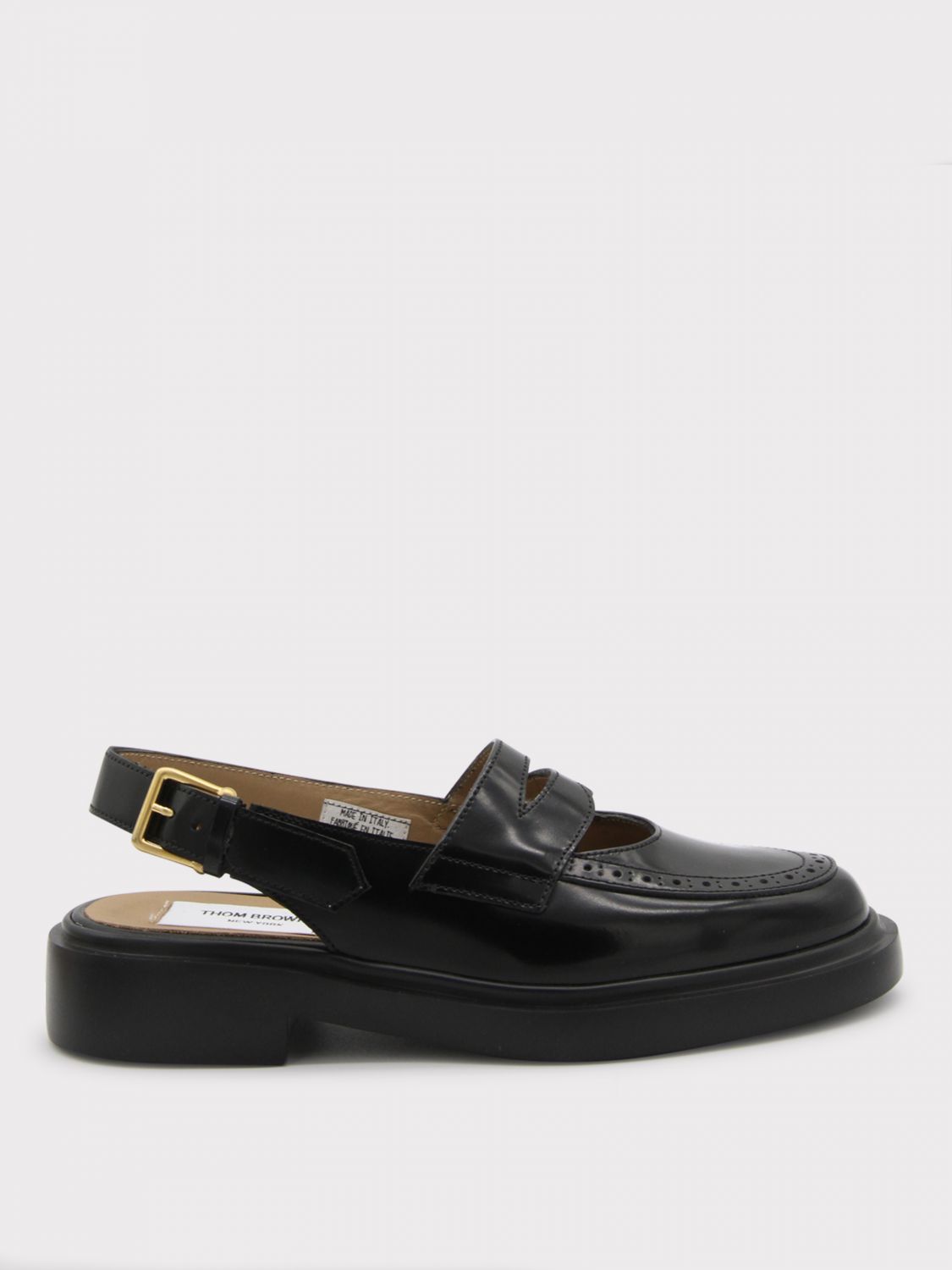 Shop Thom Browne Flat Sandals  Woman Color Black