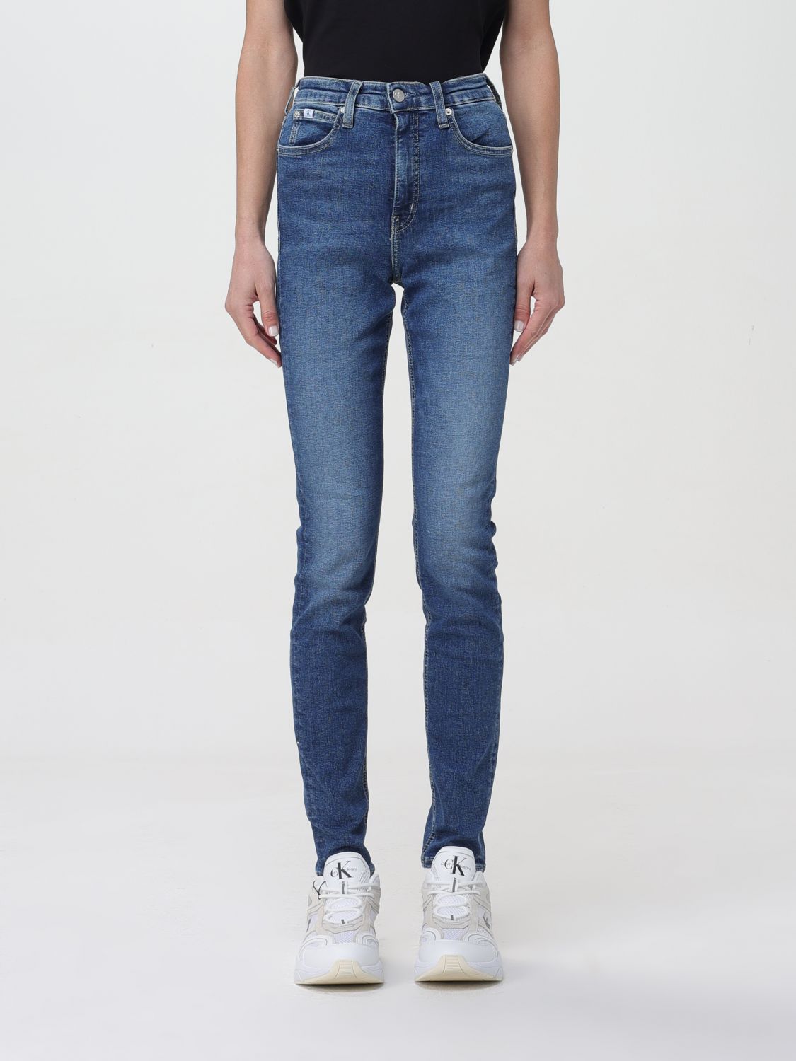 Shop Ck Jeans Jeans  Woman Color Denim