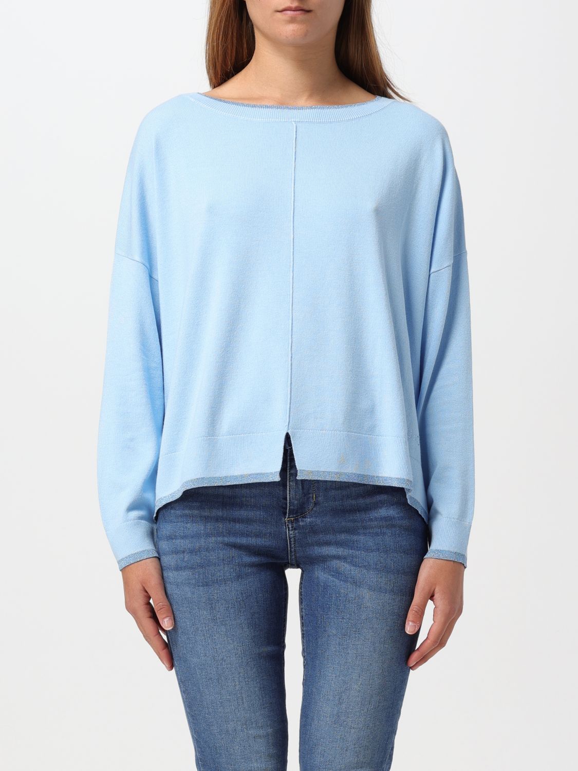 Shop Liu •jo Sweater Liu Jo Woman Color Gnawed Blue
