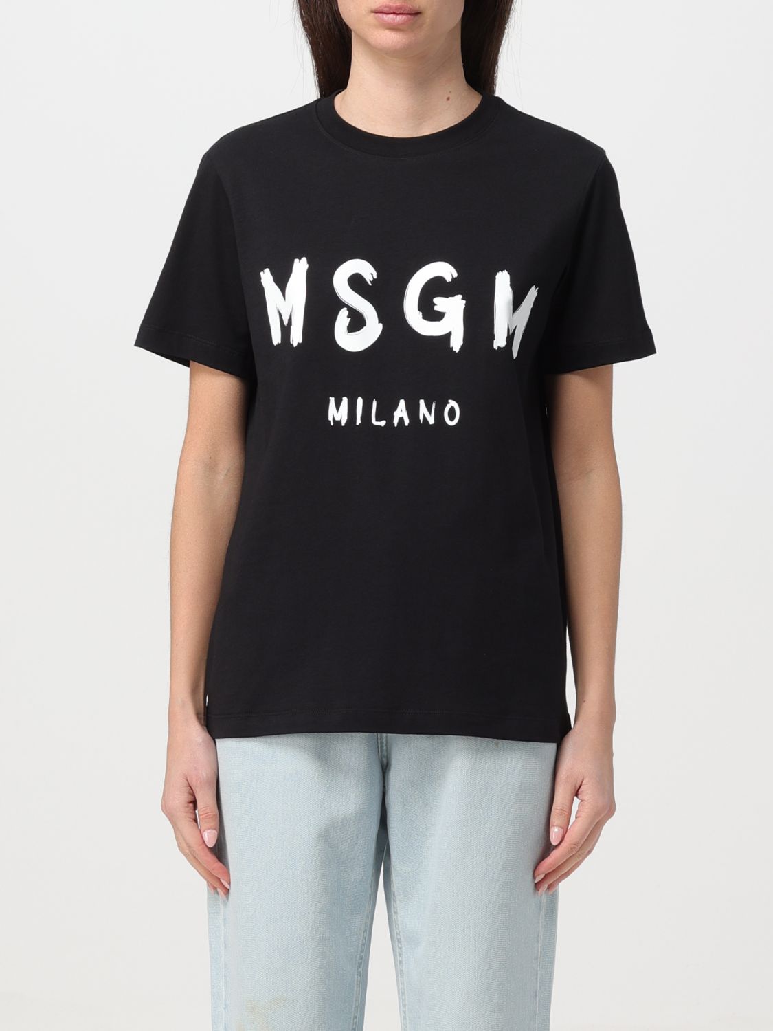 Shop Msgm T-shirt  Woman Color Black