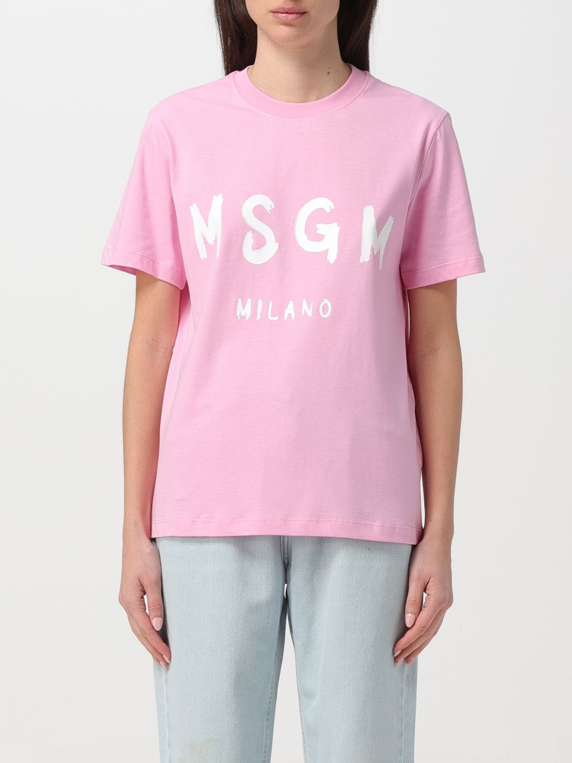 Shop Msgm T-shirt  Woman Color Pink