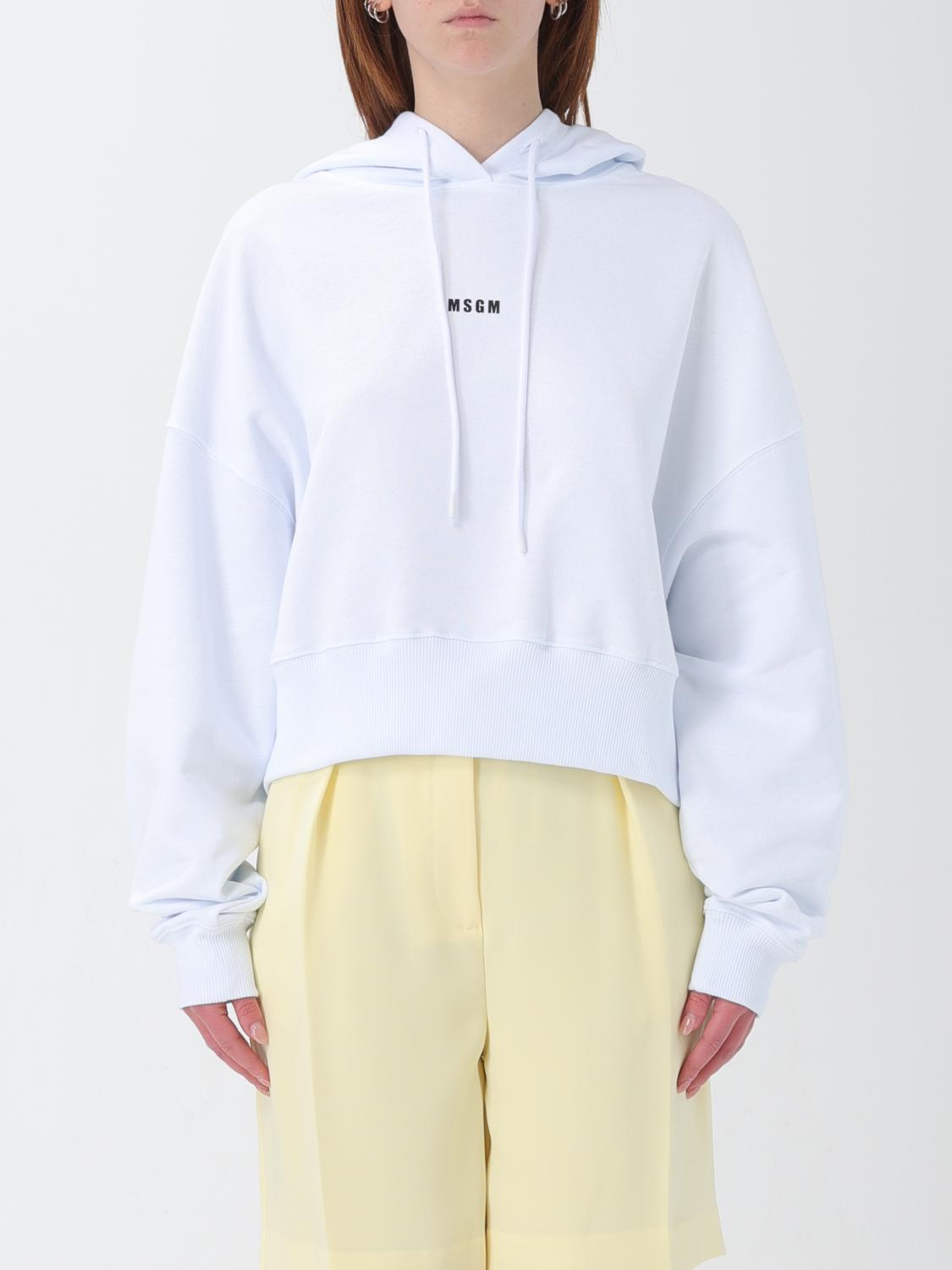 Shop Msgm Sweatshirt  Woman Color White