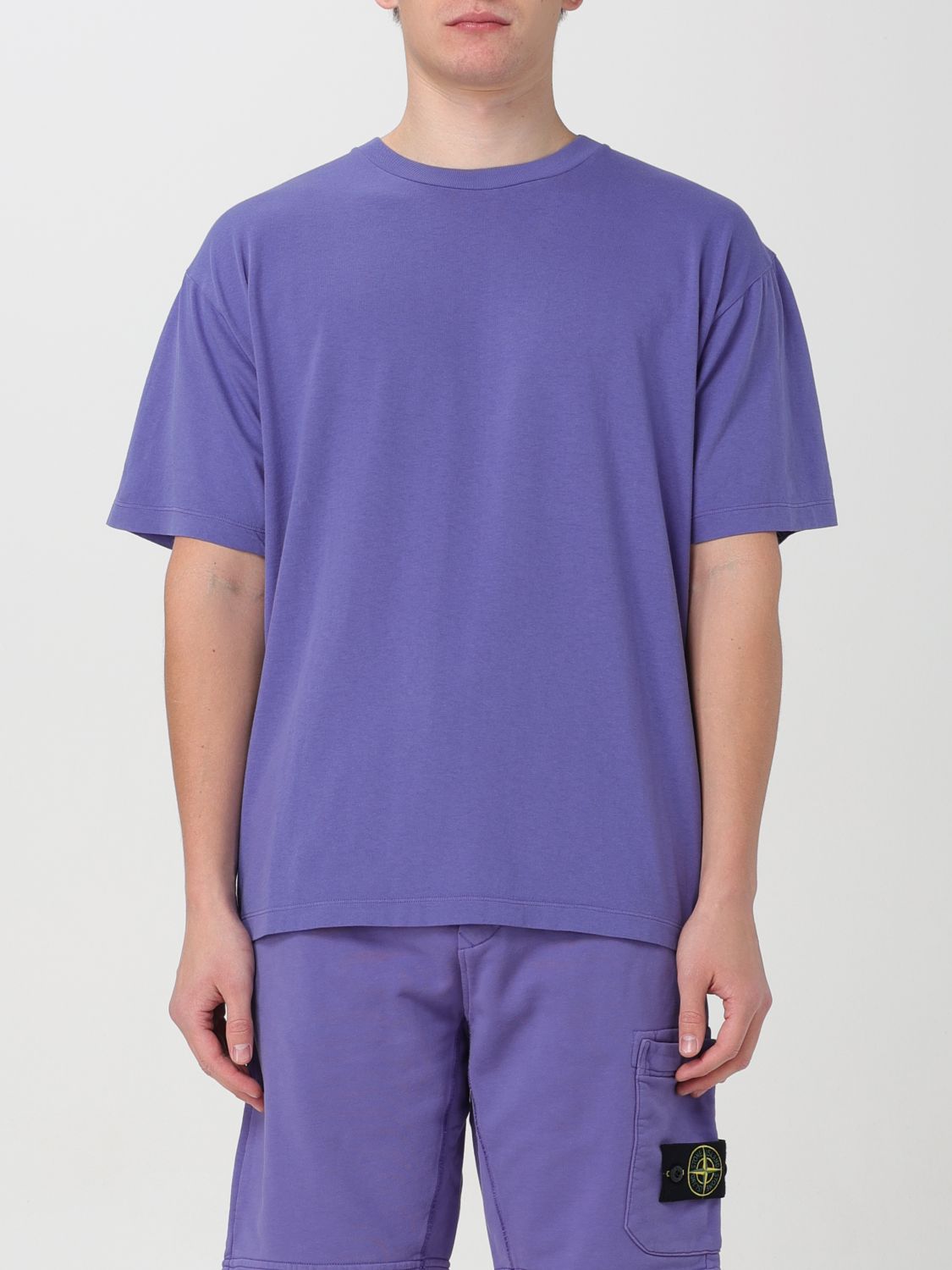 Shop Stone Island T-shirt  Men Color Lavender