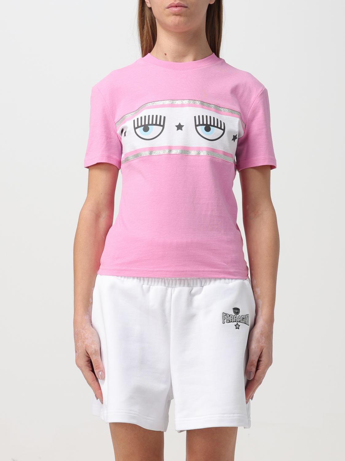 Chiara Ferragni Damen Rosa T-Shirt Woman Color