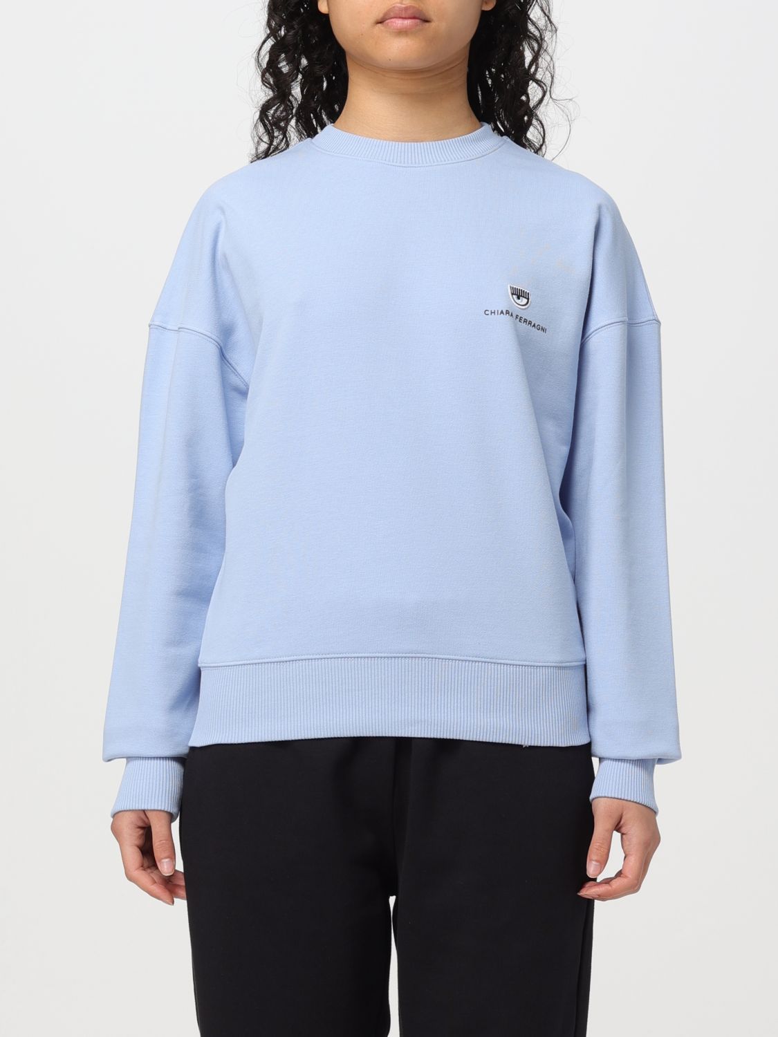 Shop Chiara Ferragni Sweatshirt  Woman Color Blue