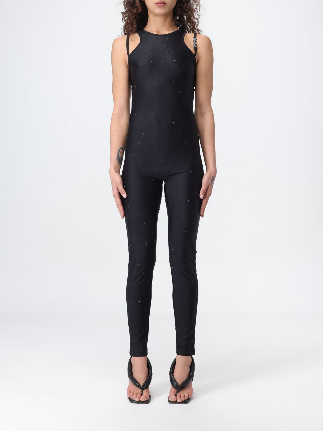 Shop Versace Jeans Couture Jumpsuits  Woman Color Black