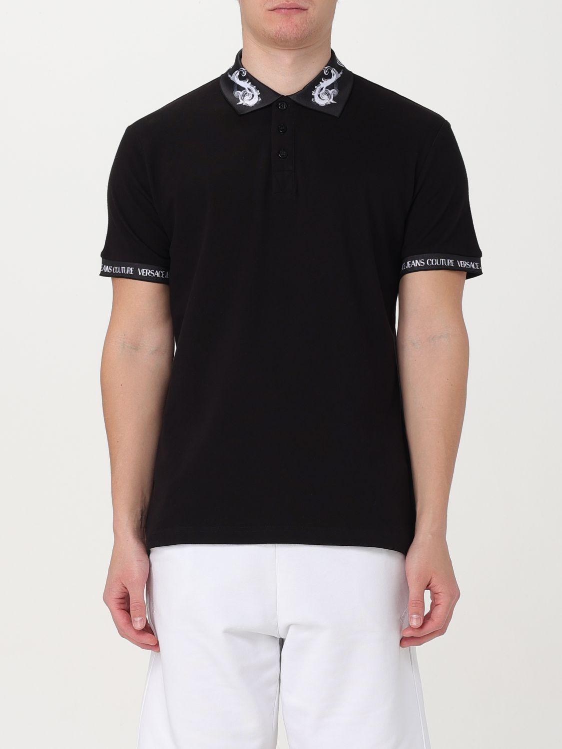 Shop Versace Jeans Couture Polo Shirt  Men Color Black 1