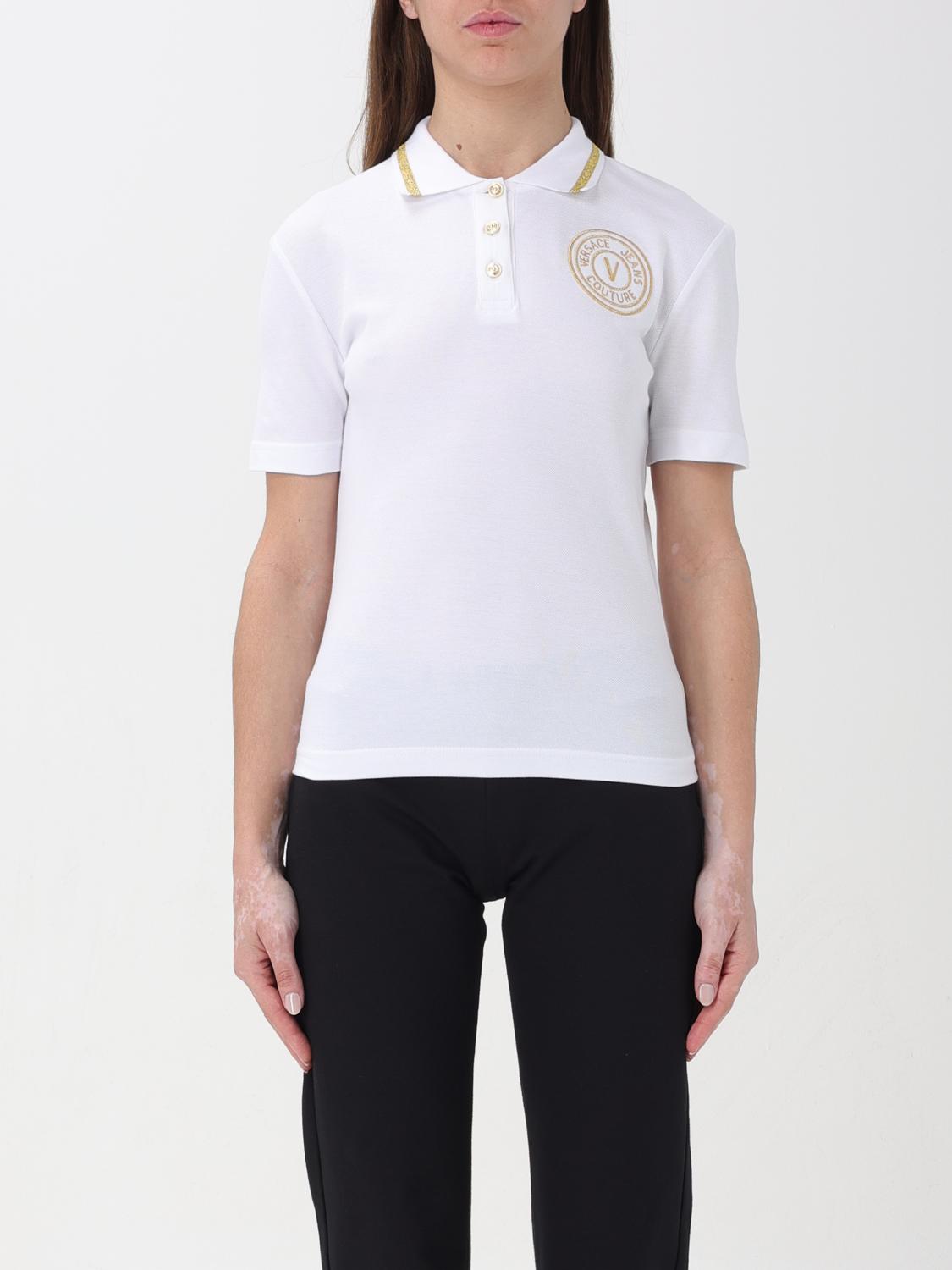 Shop Versace Jeans Couture Polo Shirt  Woman Color White