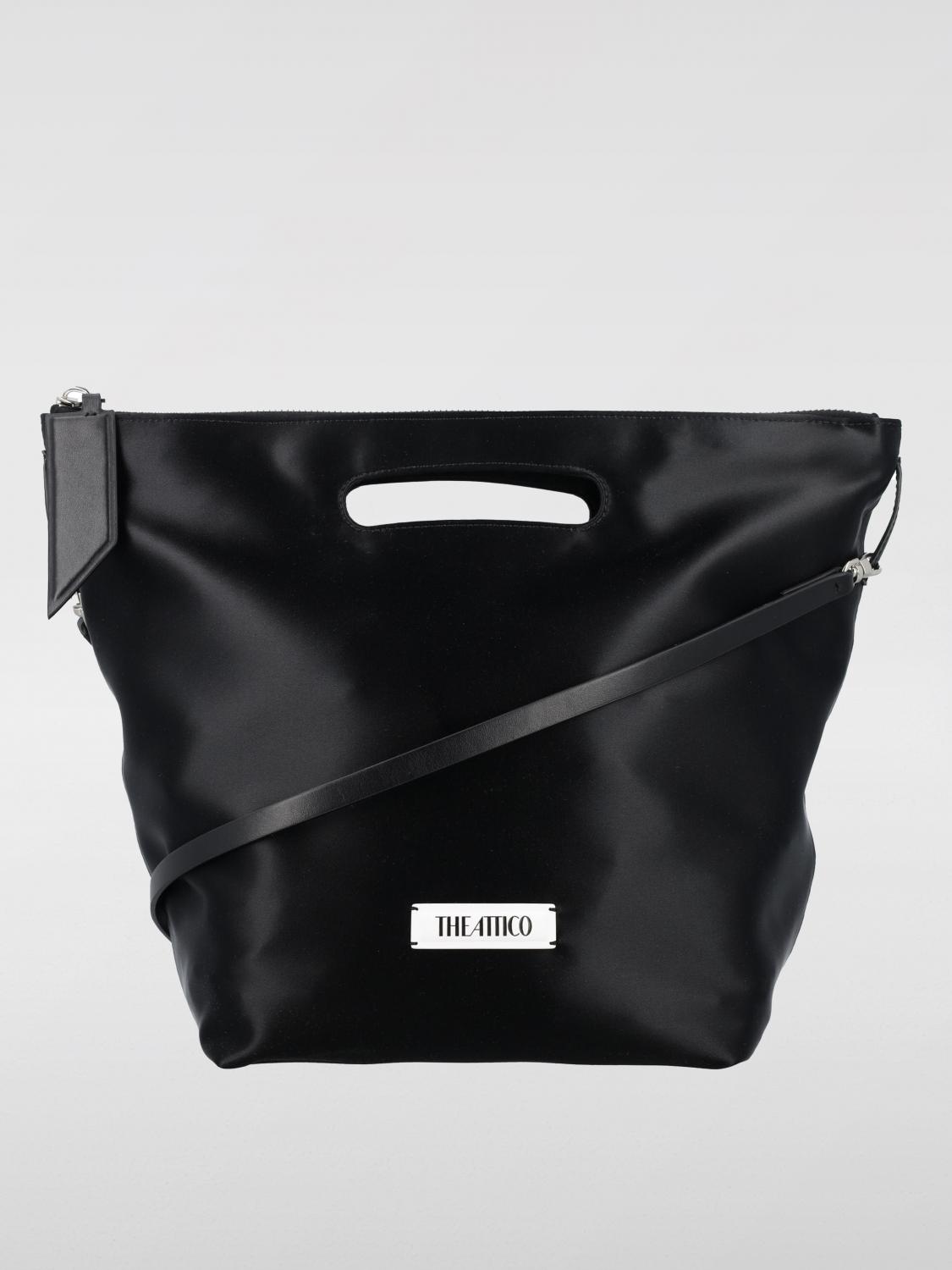 Attico Garden Path Shoulder Bag With Detachable Strap In Black