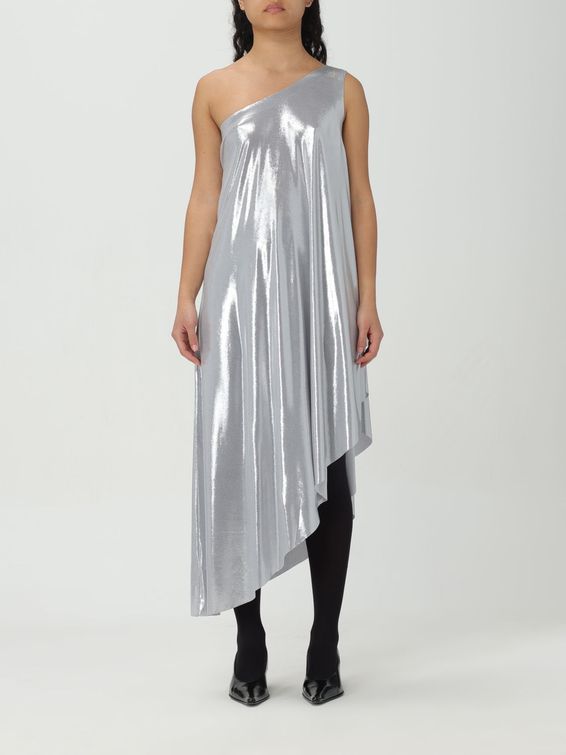 Shop Norma Kamali Dress  Woman Color Silver