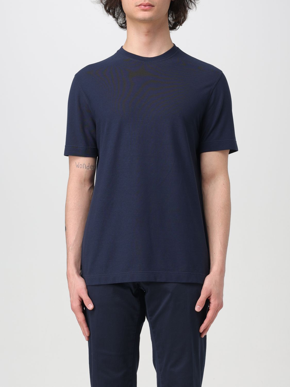 Shop Zanone T-shirt  Men Color Blue