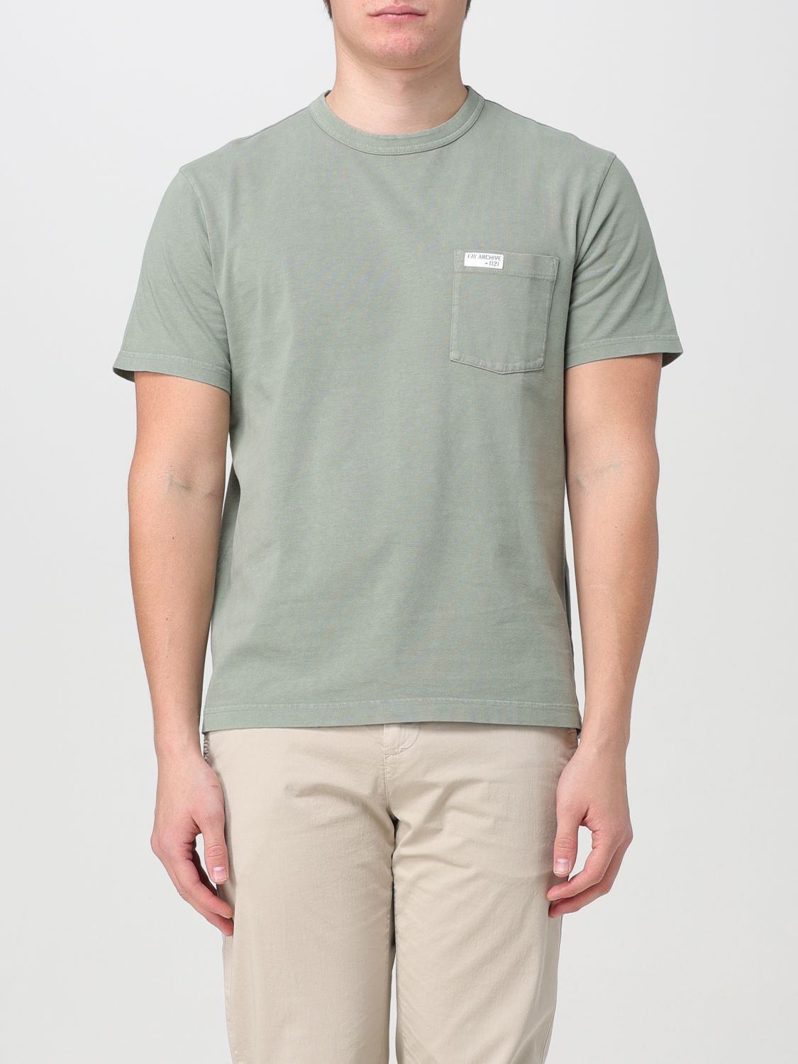 Shop Fay T-shirt  Men Color Grey