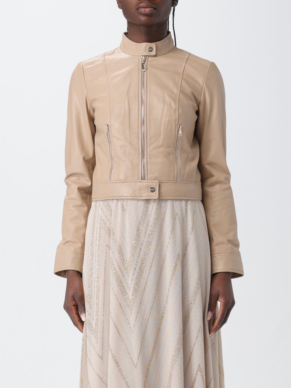 Shop Liu •jo Jacket Liu Jo Woman Color Beige