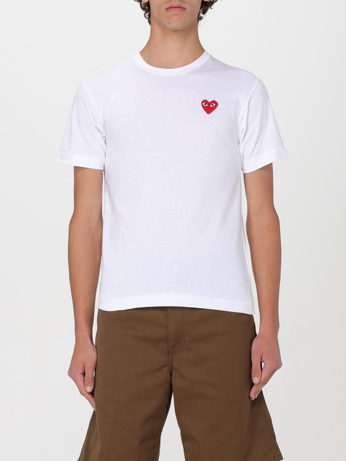 COMME DES GARÇONS PLAY T-Shirt Men color White　COMME DES GARÇONS PLAY Tシャツ メンズ カラー ホワイト COMME