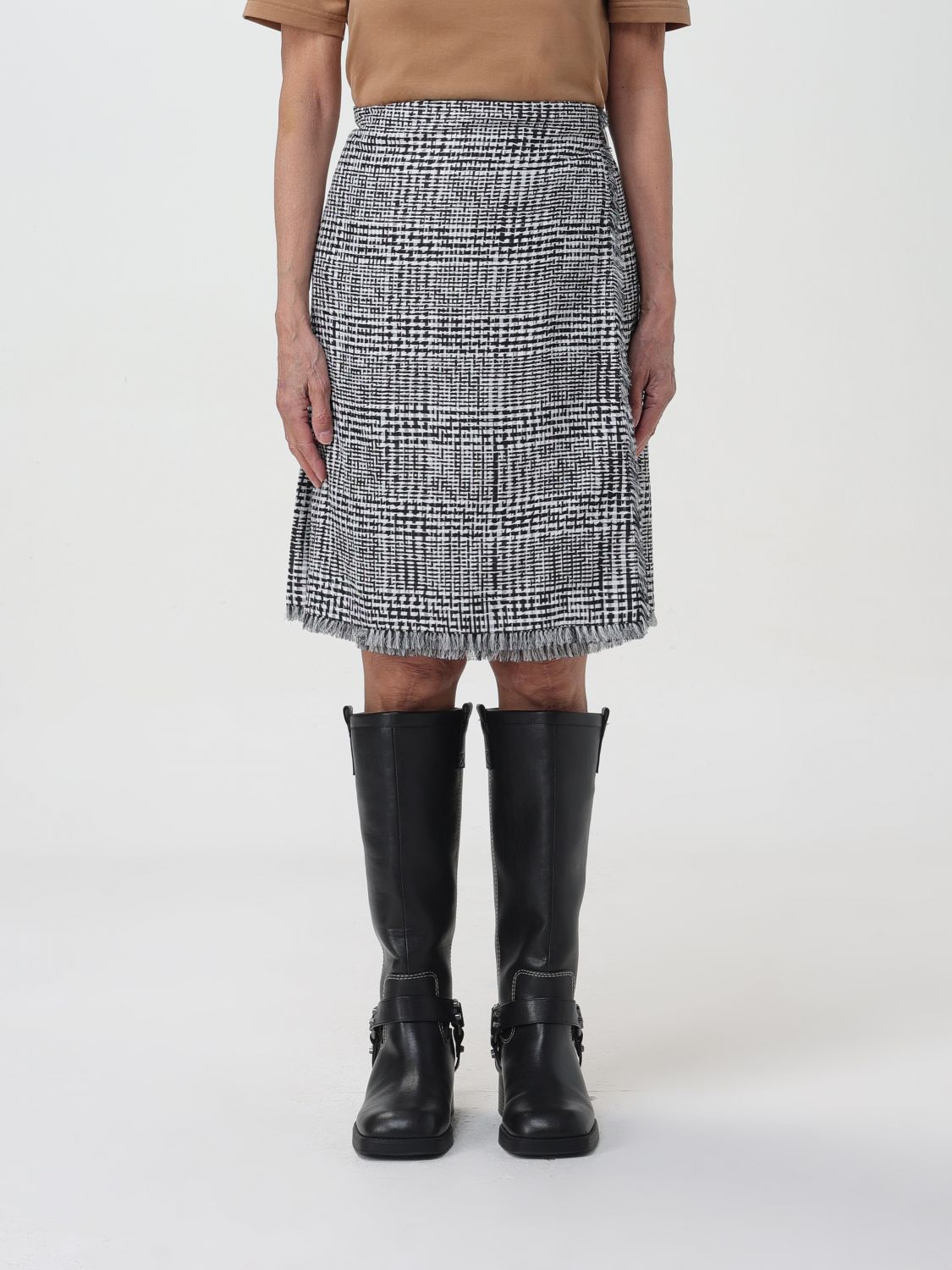Shop Burberry Skirt  Woman Color Grey