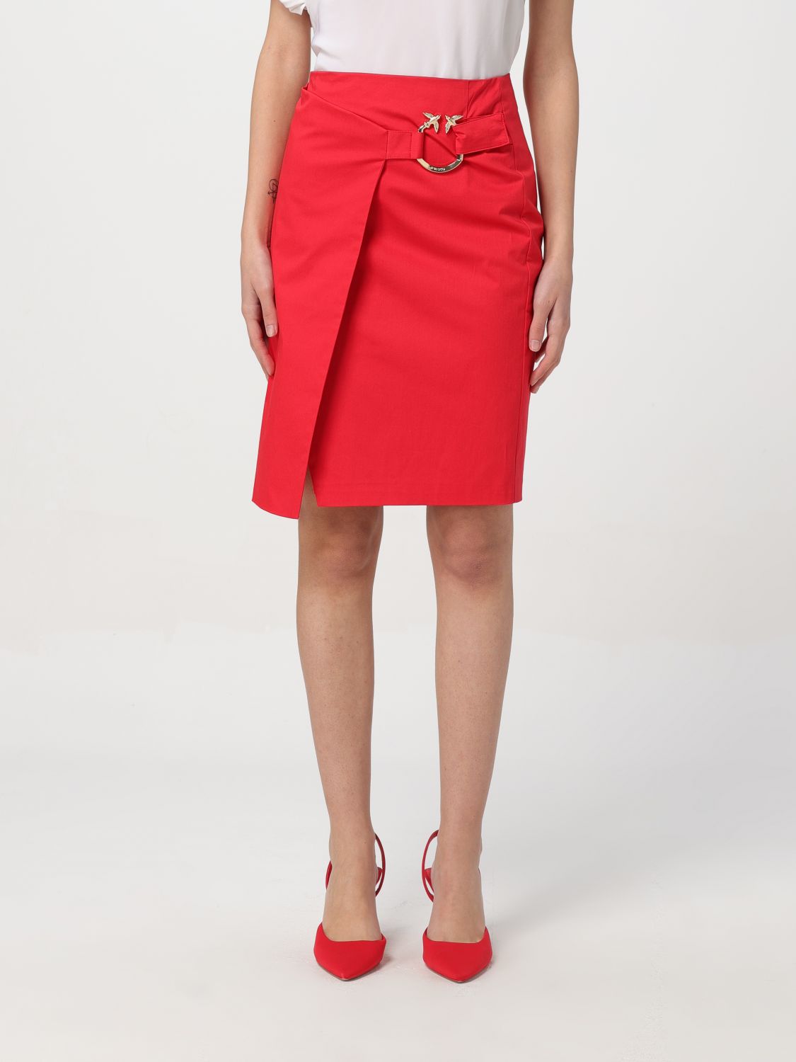 Shop Pinko Skirt  Woman Color Red