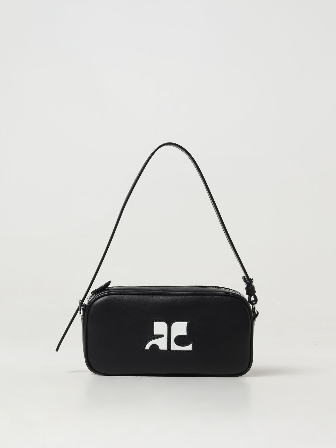 Shop Courrèges Shoulder Bag  Woman Color Black In 黑色