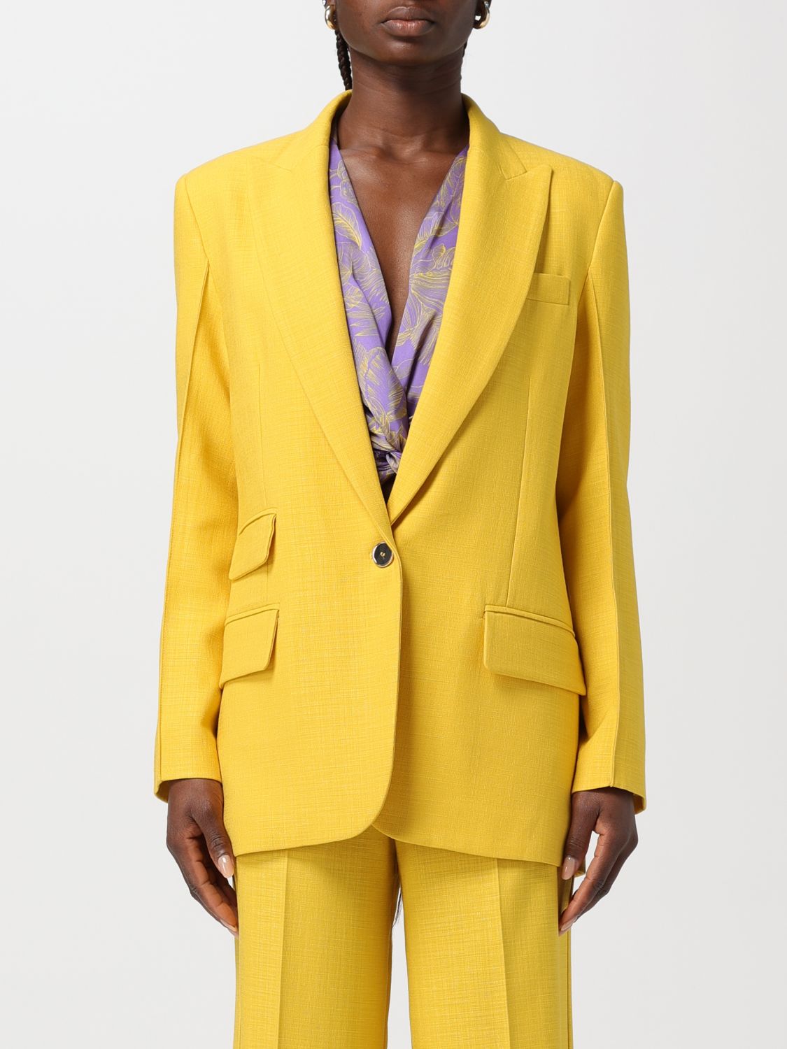 Shop Simona Corsellini Jacket  Woman Color Yellow