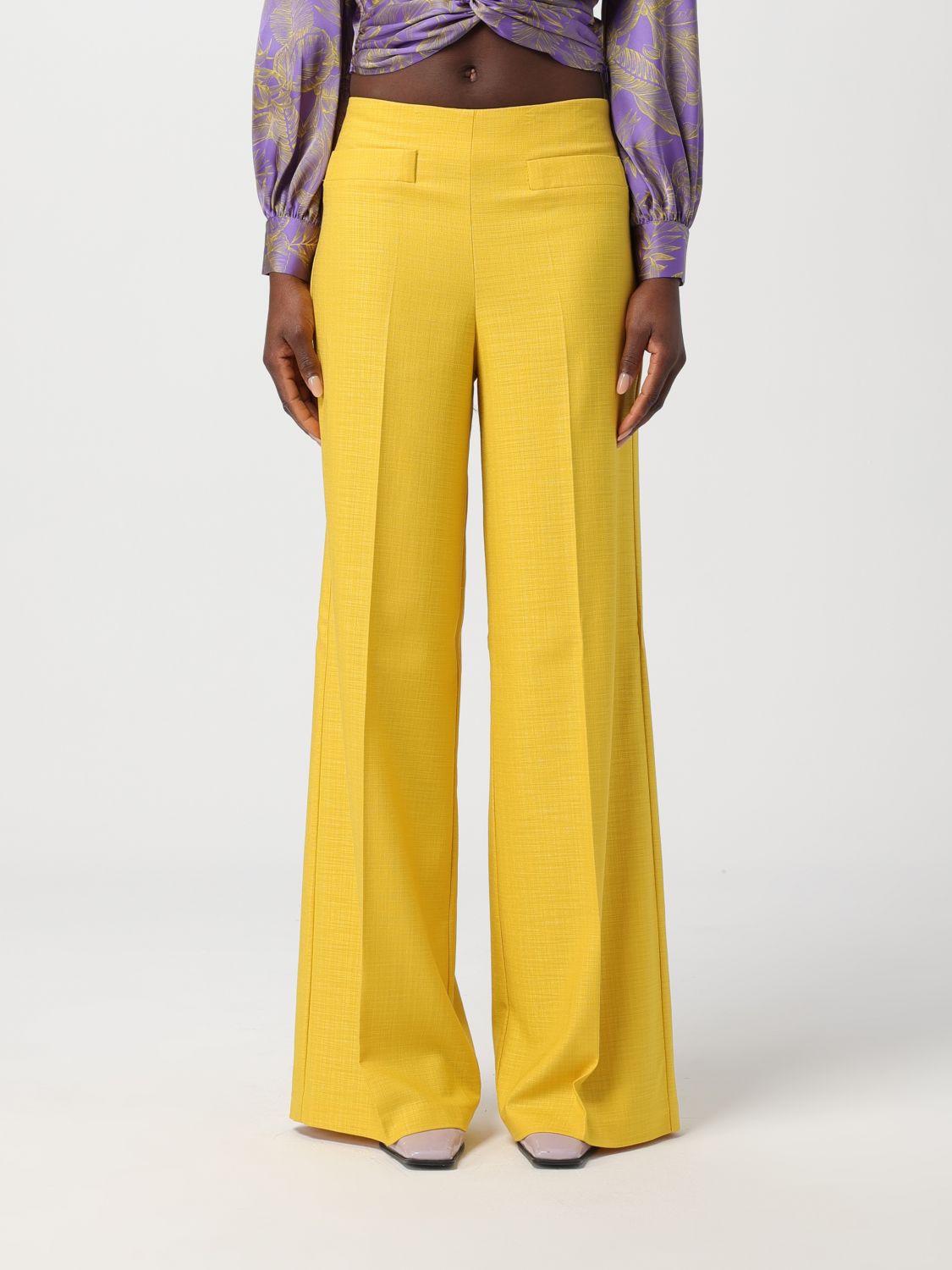 Shop Simona Corsellini Pants  Woman Color Yellow