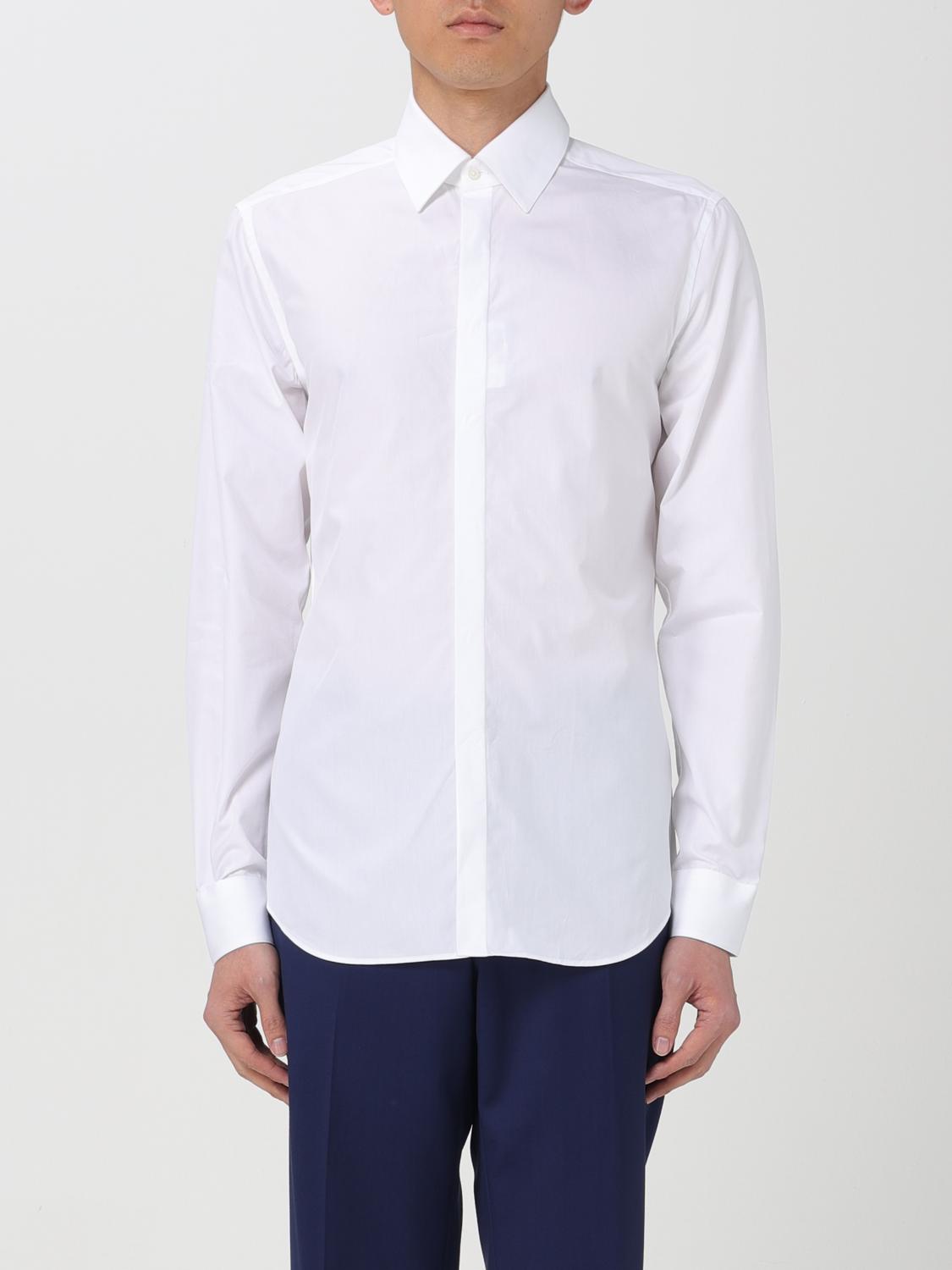 Corneliani Camicia Bianca In Cotone In White
