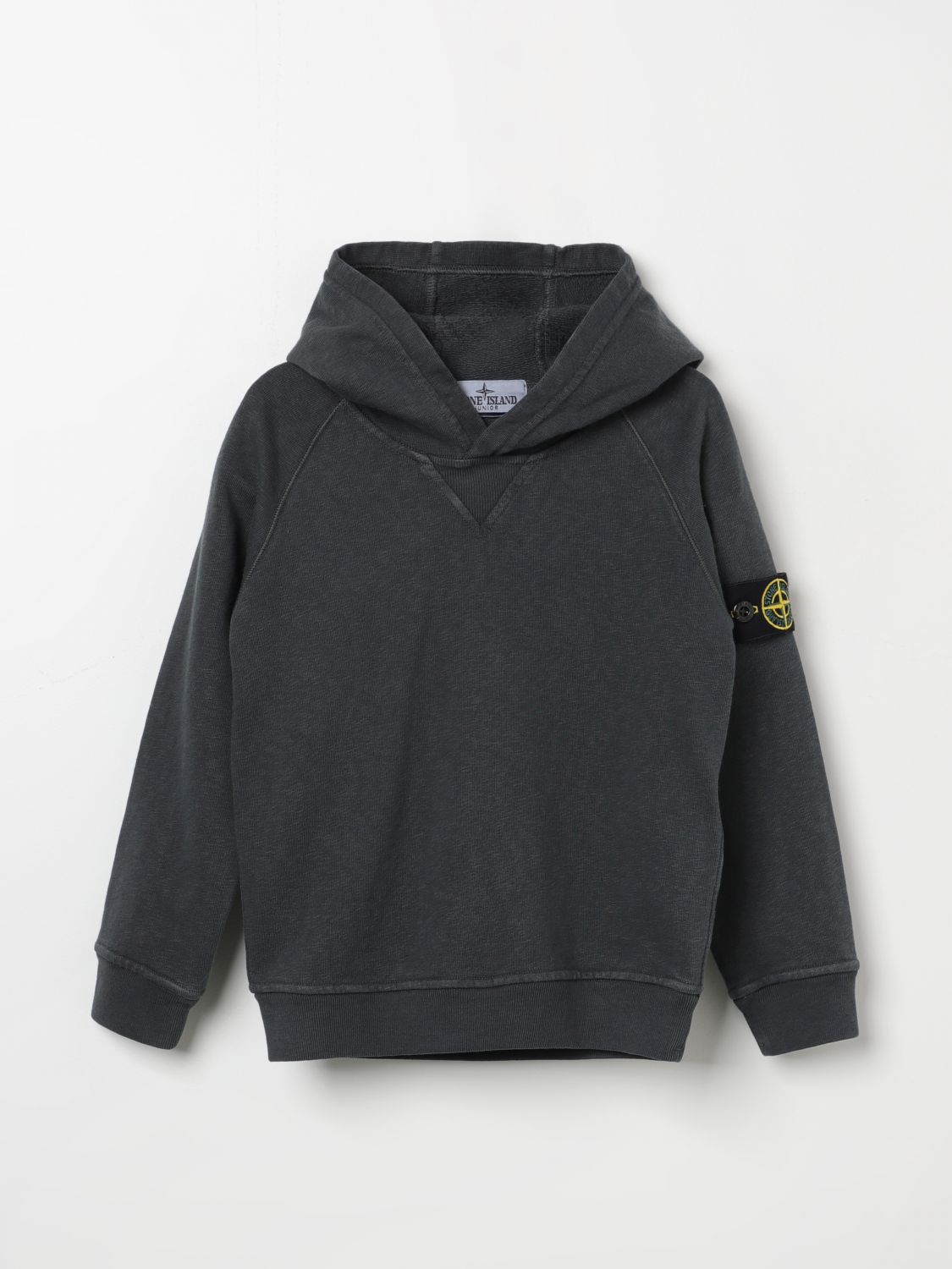 Stone Island Compass-badge Cotton Hoodie In Grey