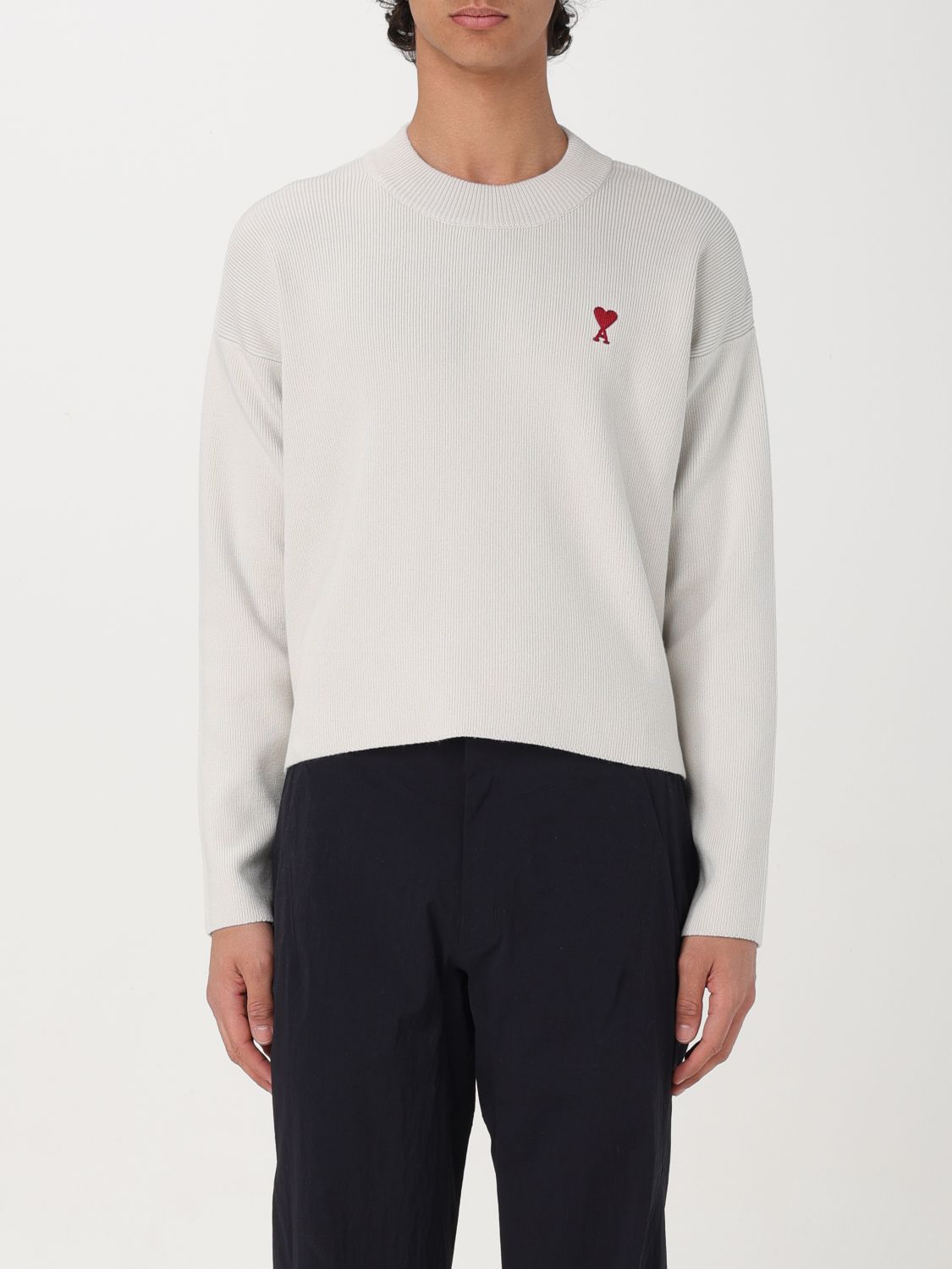 Shop Ami Alexandre Mattiussi Sweater Ami Paris Men Color White