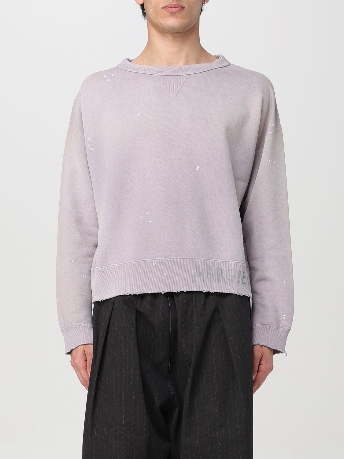 Maison Margiela Cotton Sweatshirt Men In Lilac