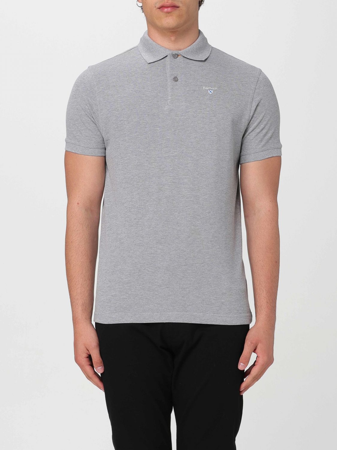 Shop Barbour Polo Shirt  Men Color Grey In Grau