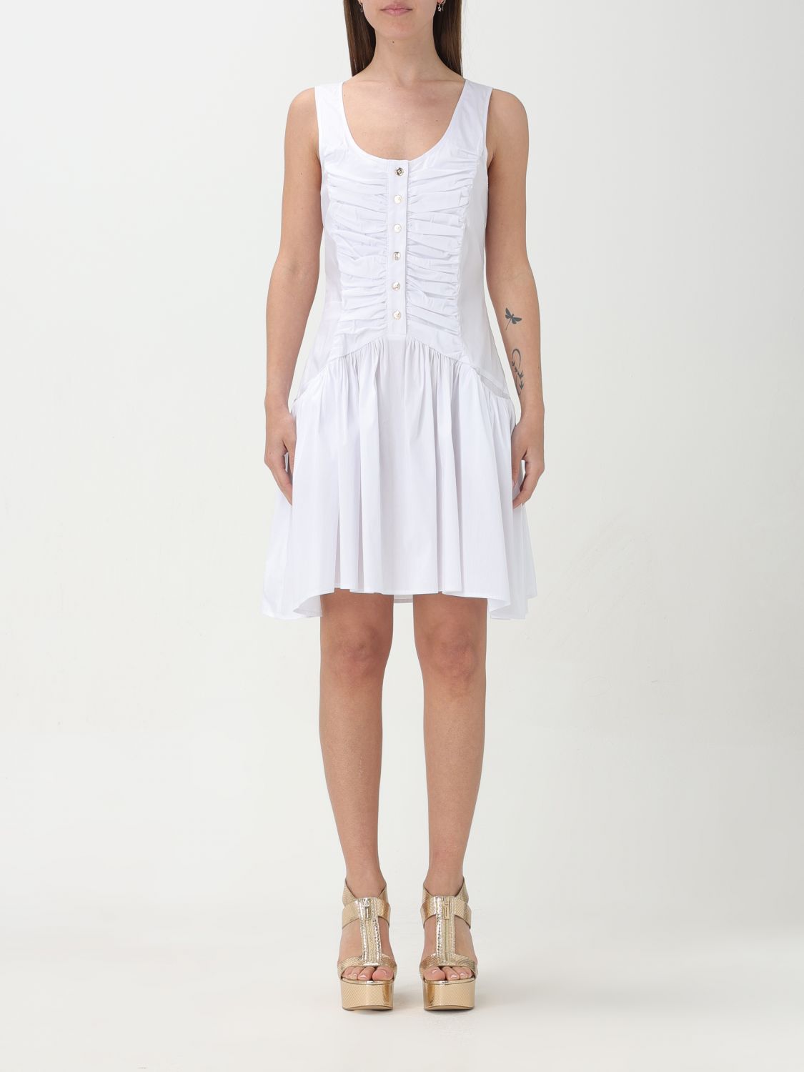 Shop Pinko Dress  Woman Color White
