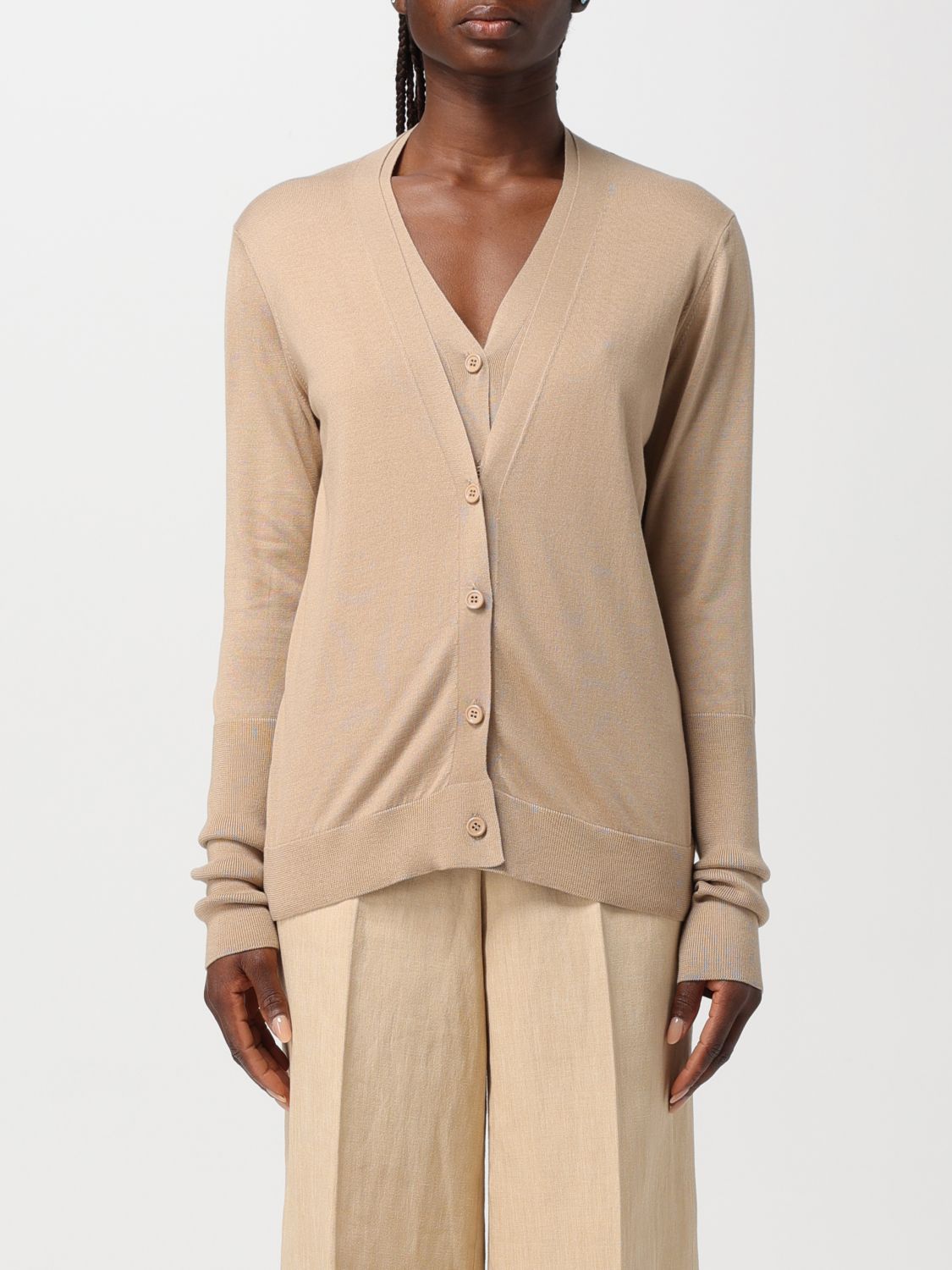 Shop Fabiana Filippi Cardigan  Woman Color Sand