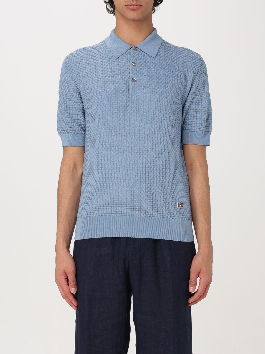 Shop Dolce & Gabbana Polo Shirt  Men Color Blue