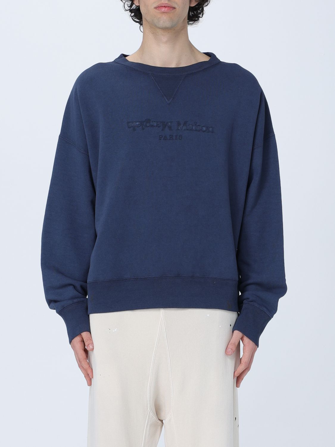 Shop Maison Margiela Sweatshirt  Men Color Blue