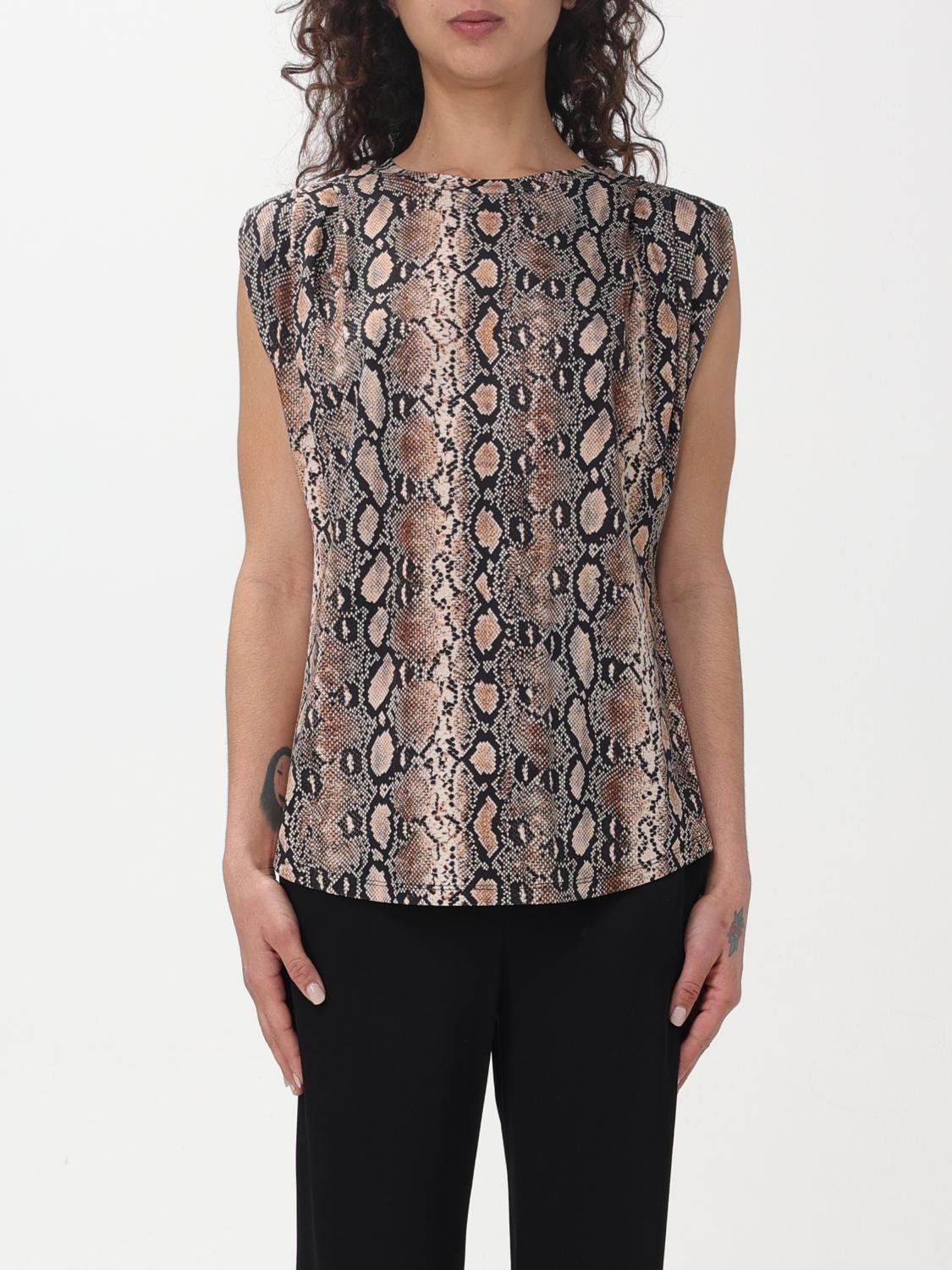 Michael Kors Snake Print Sleeveless Crewneck T-shirt In Black