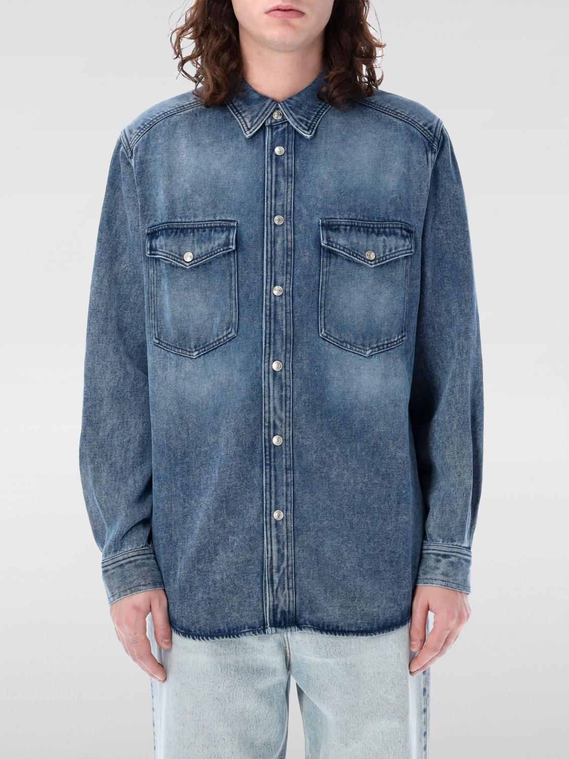 Shop Isabel Marant Shirt  Men Color Blue