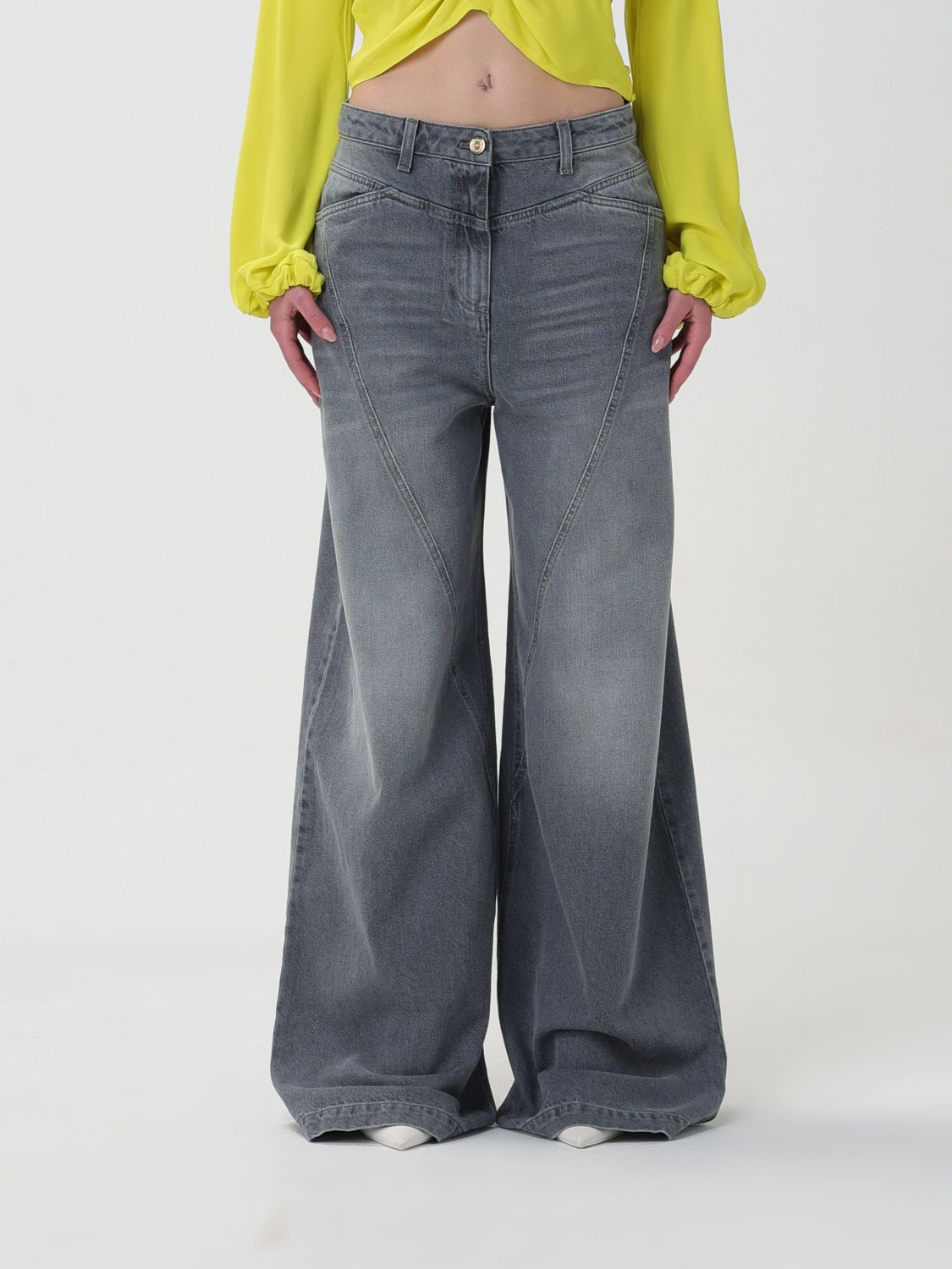 Shop Elisabetta Franchi Jeans  Woman Color Lead