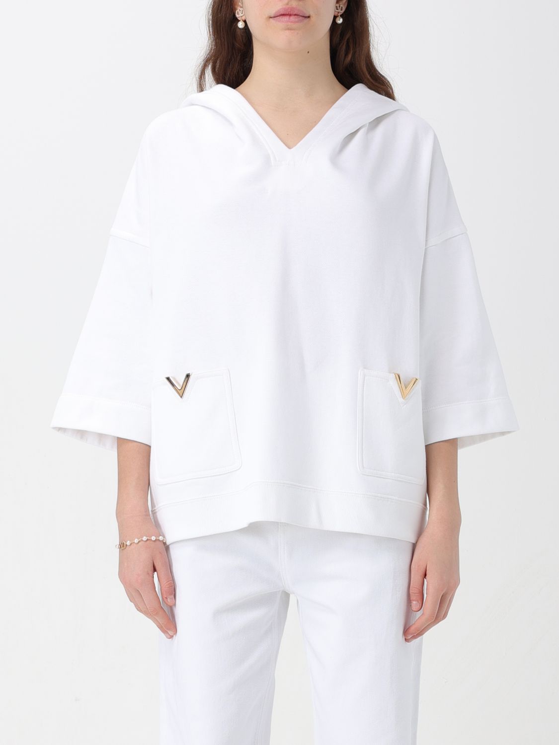 Shop Valentino Sweatshirt  Woman Color White