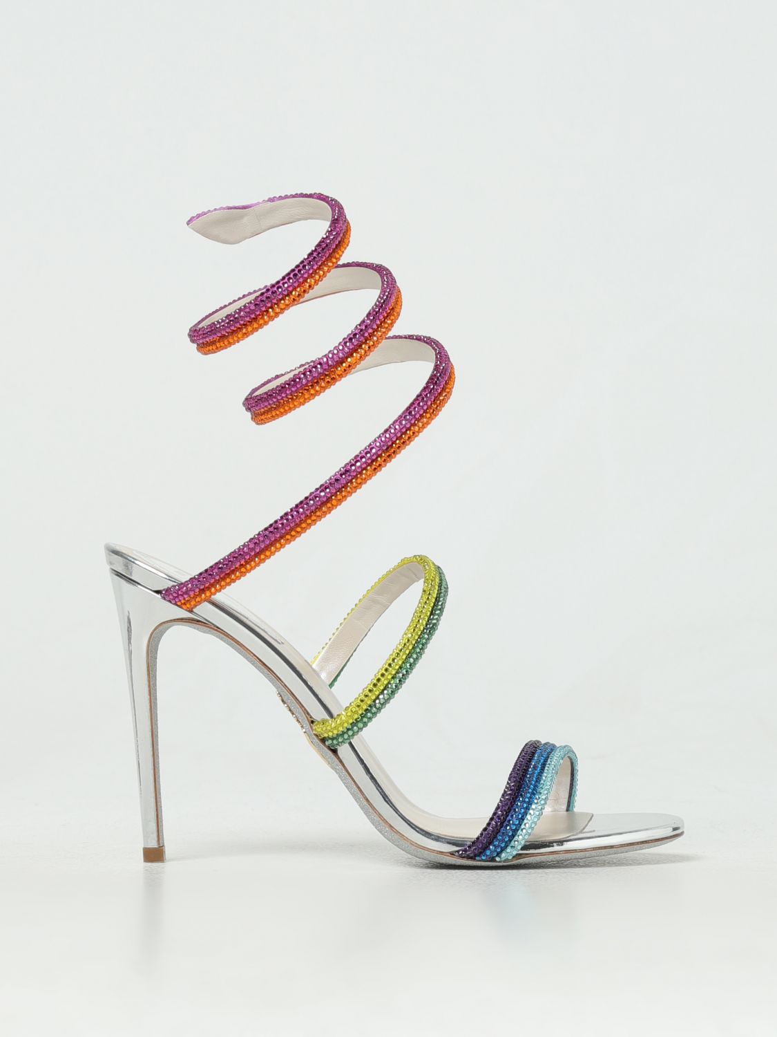 Shop René Caovilla Heeled Sandals Rene Caovilla Woman Color Multicolor