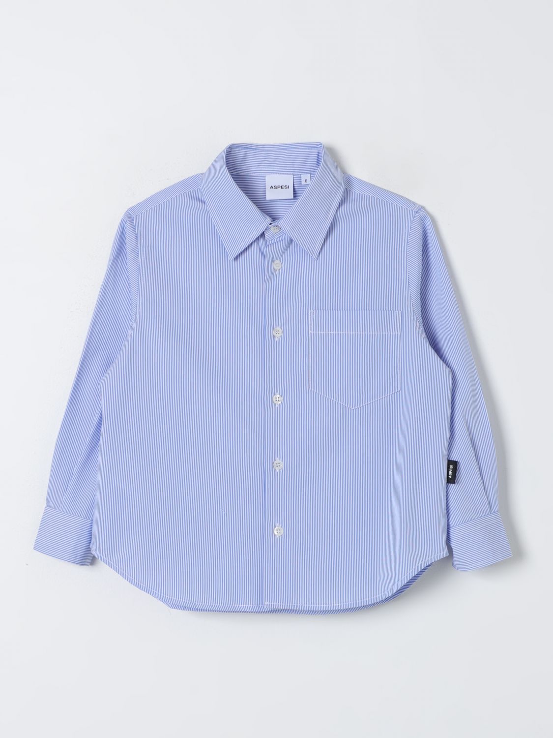 Shop Aspesi Shirt  Kids Color Gnawed Blue