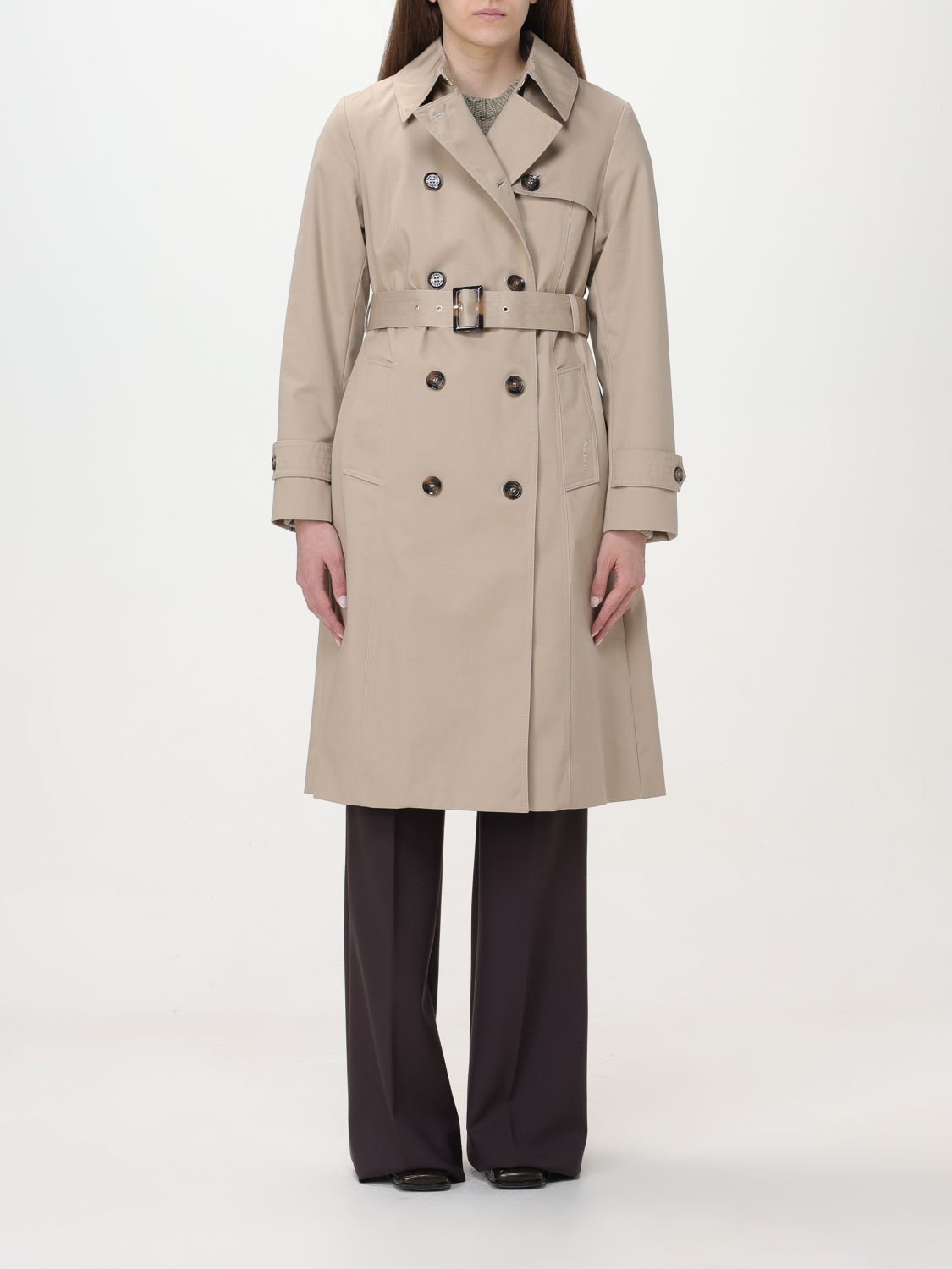 Shop Barbour Trench Coat  Woman Color Military