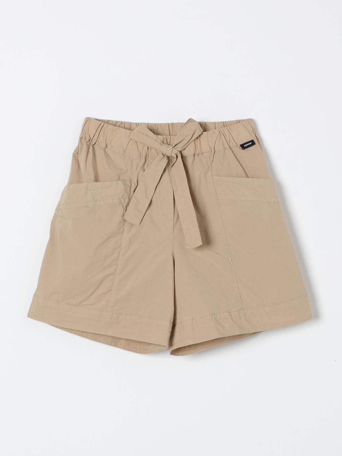 Aspesi Short Kids Color Beige In Beige